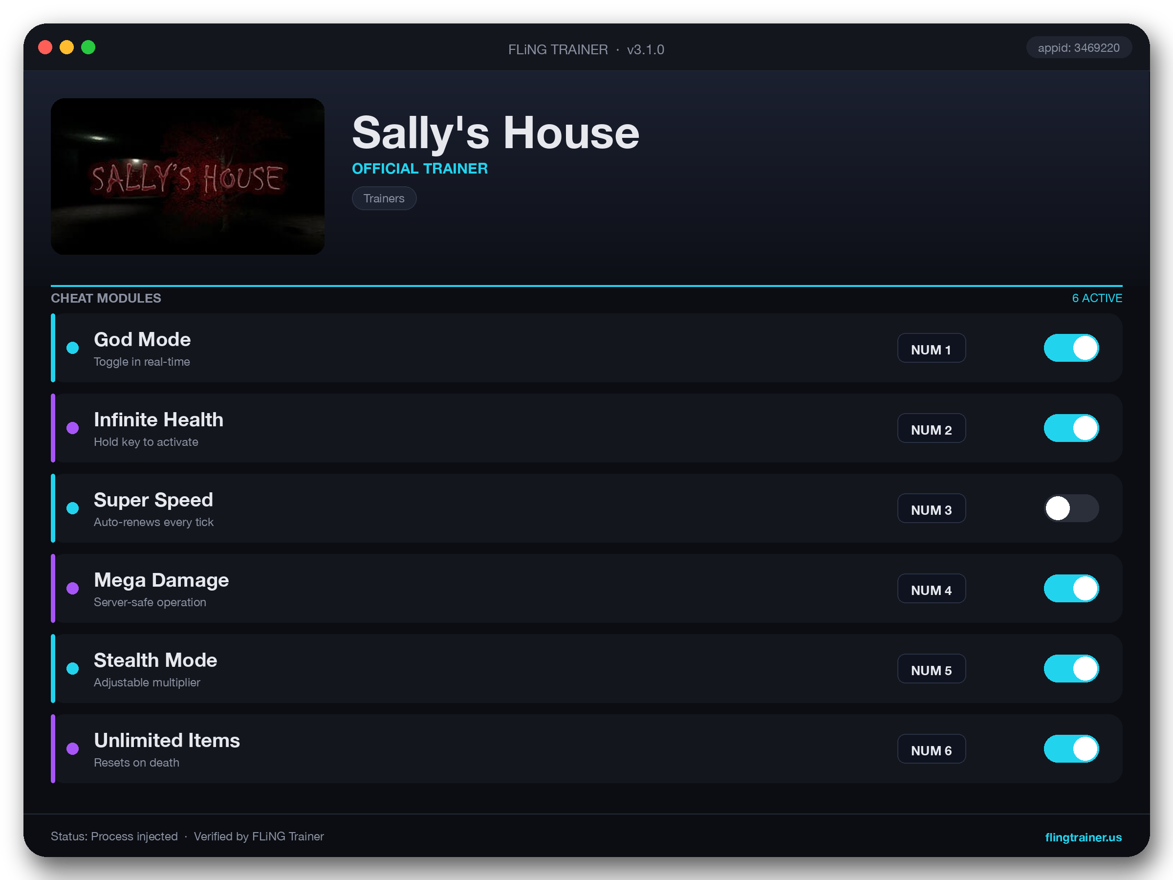 Sally's House Trainer interface