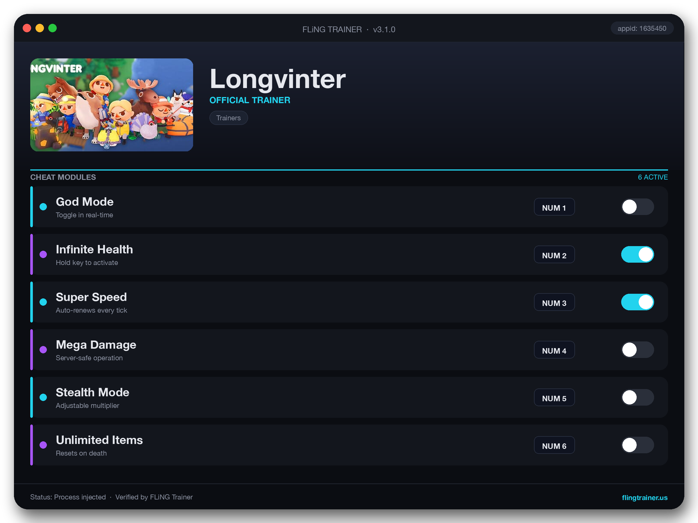 Longvinter Trainer interface