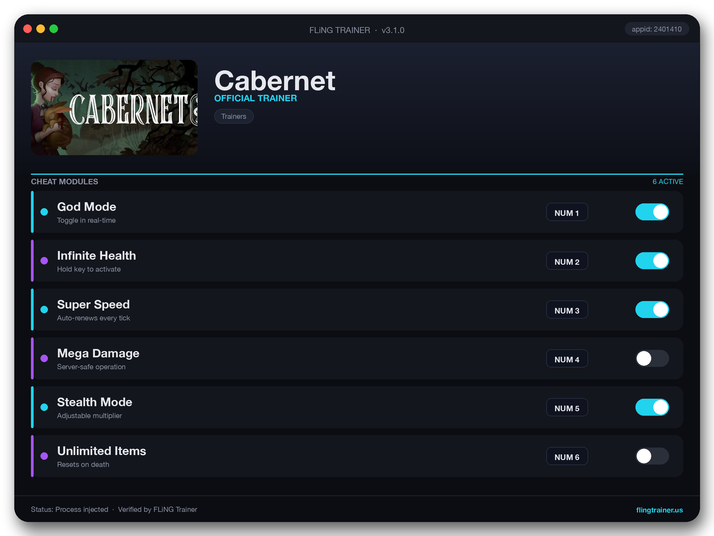 Cabernet Trainer interface