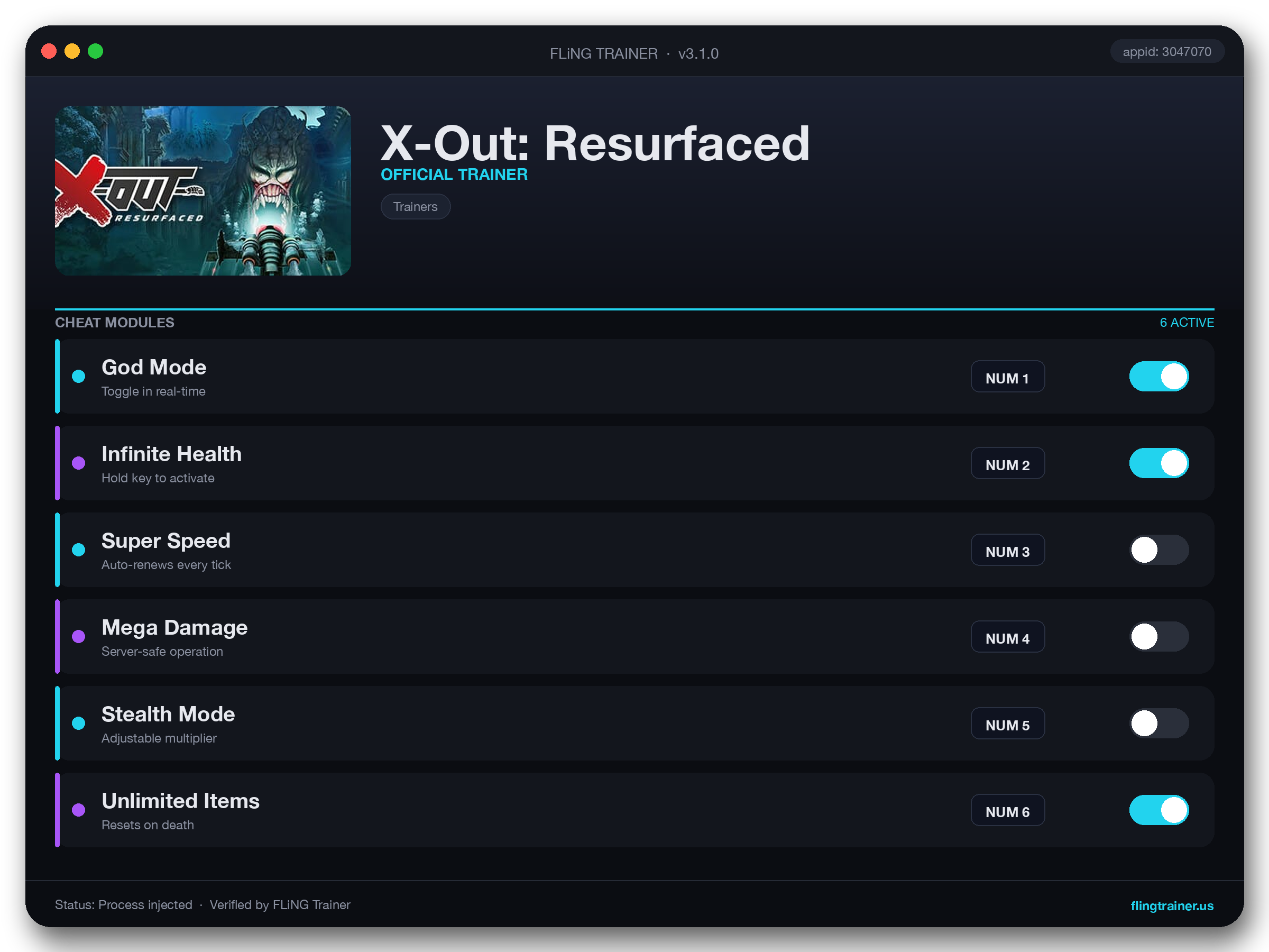 X-Out: Resurfaced Trainer interface