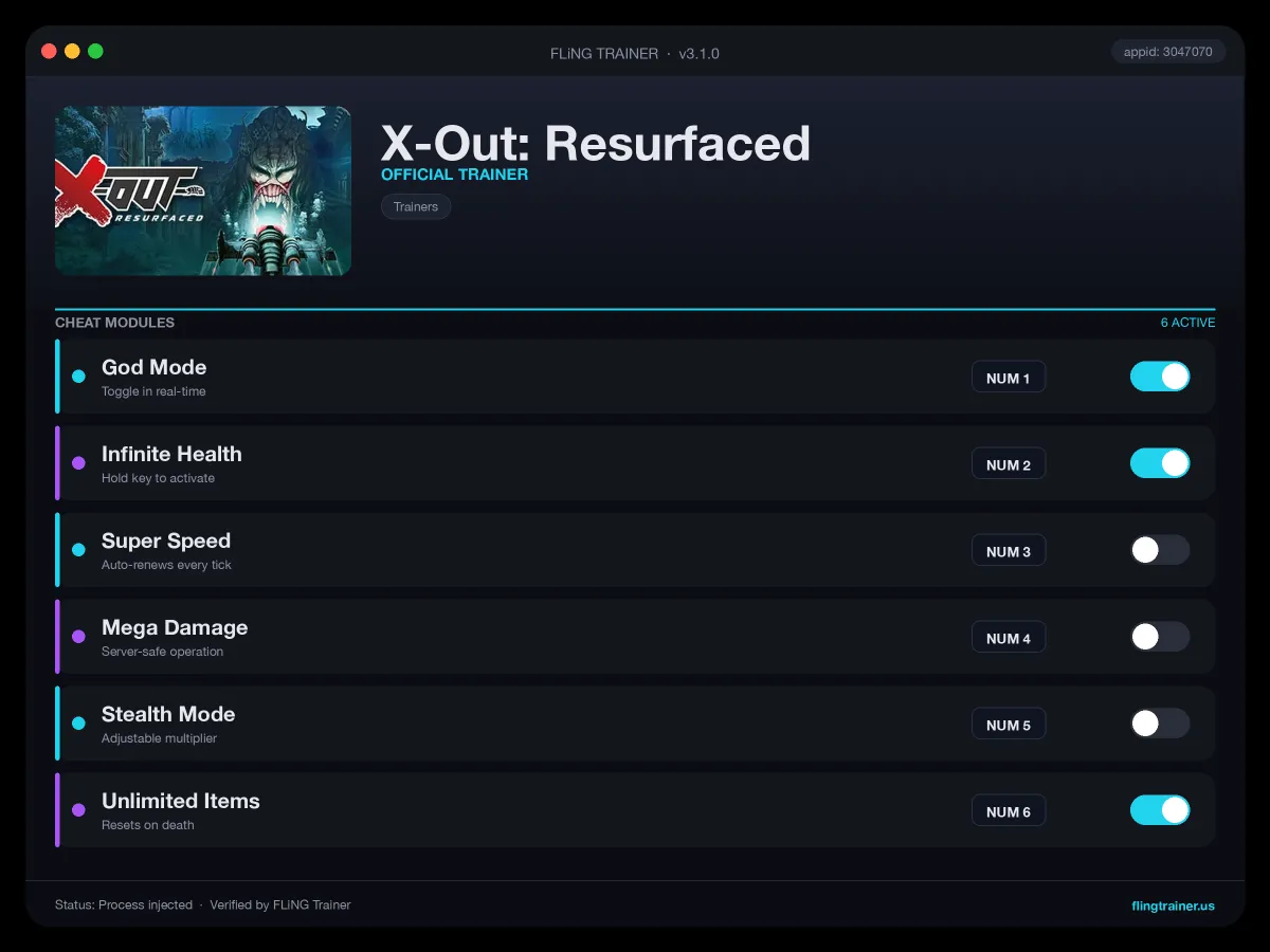 X-Out: Resurfaced Trainer interface