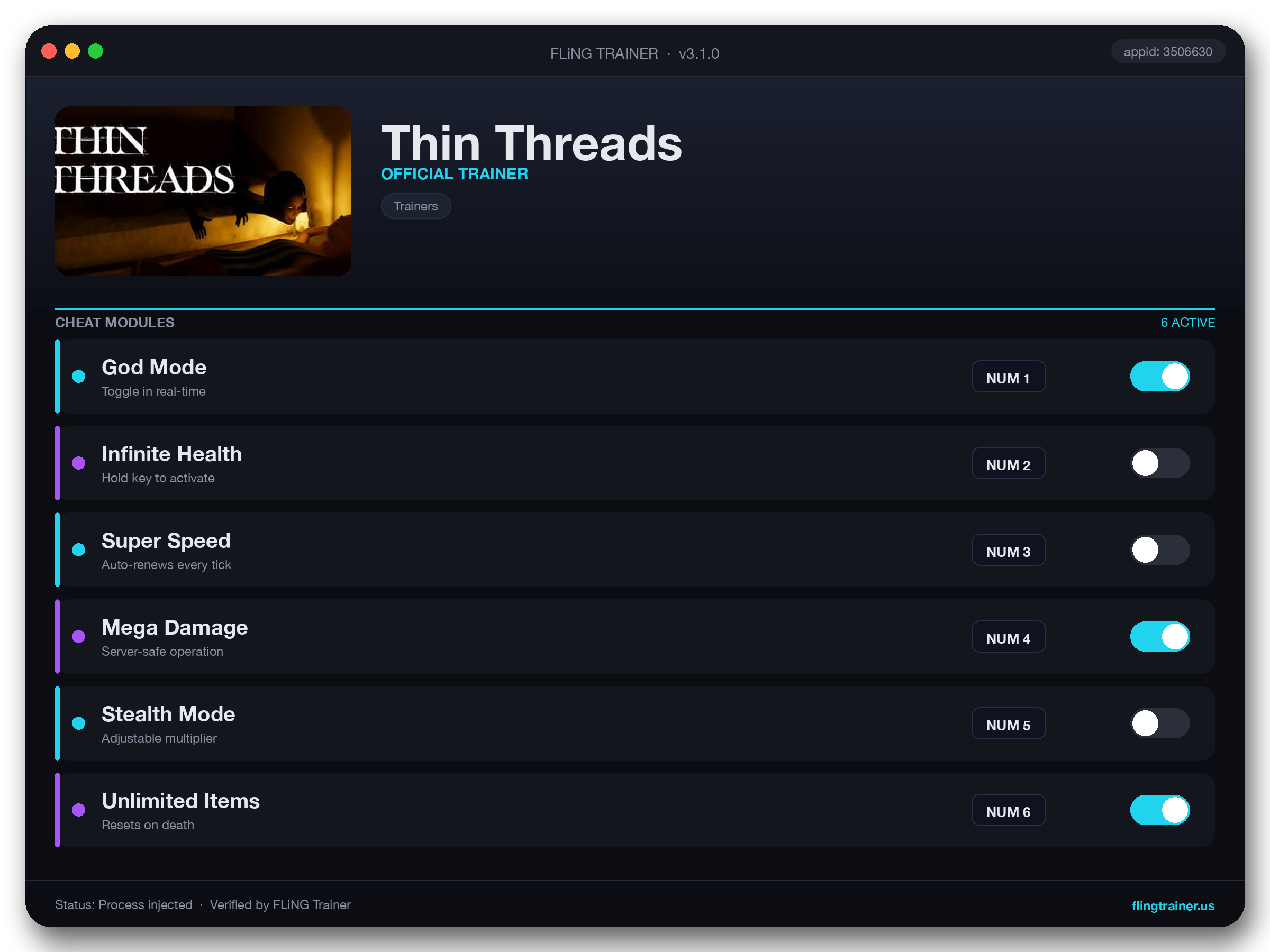 Thin Threads Trainer interface