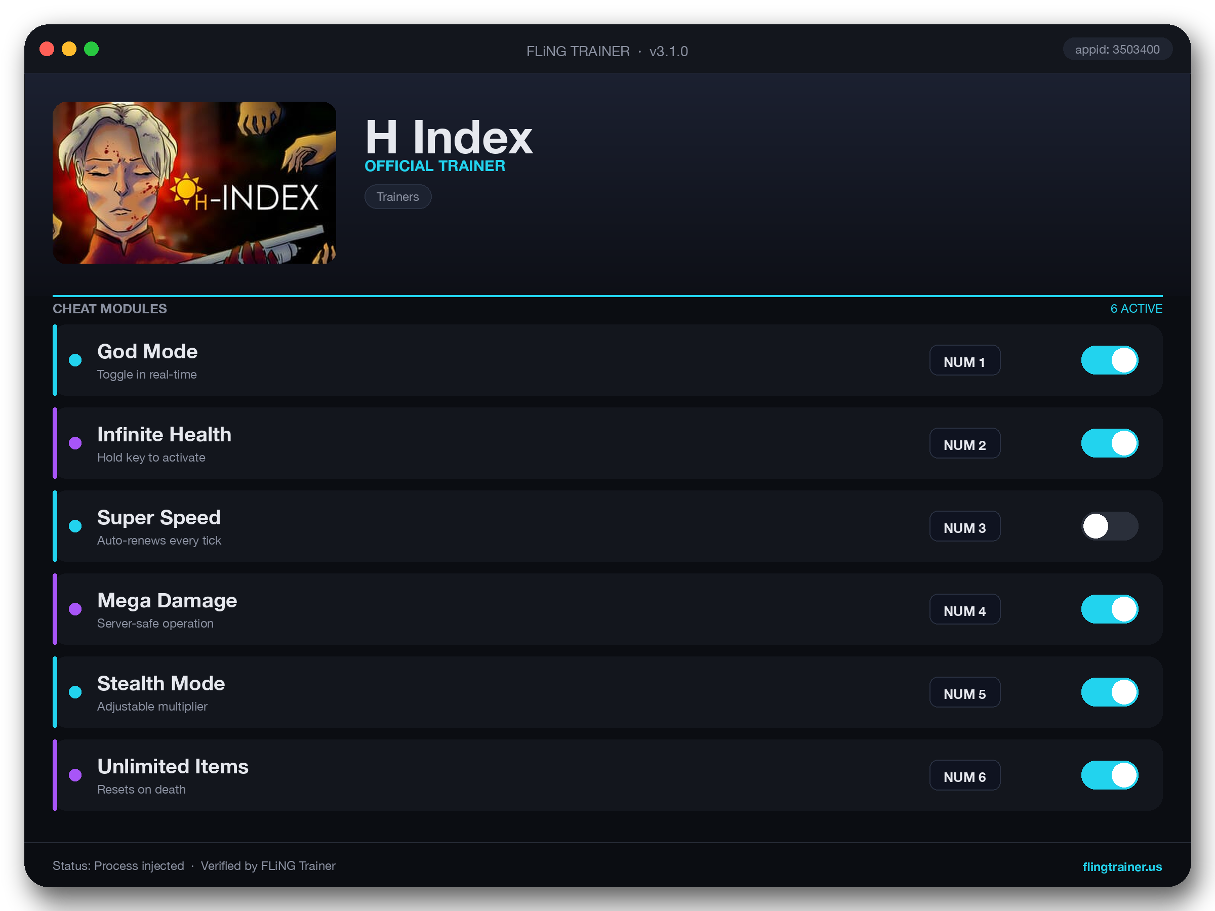 H Index Trainer interface