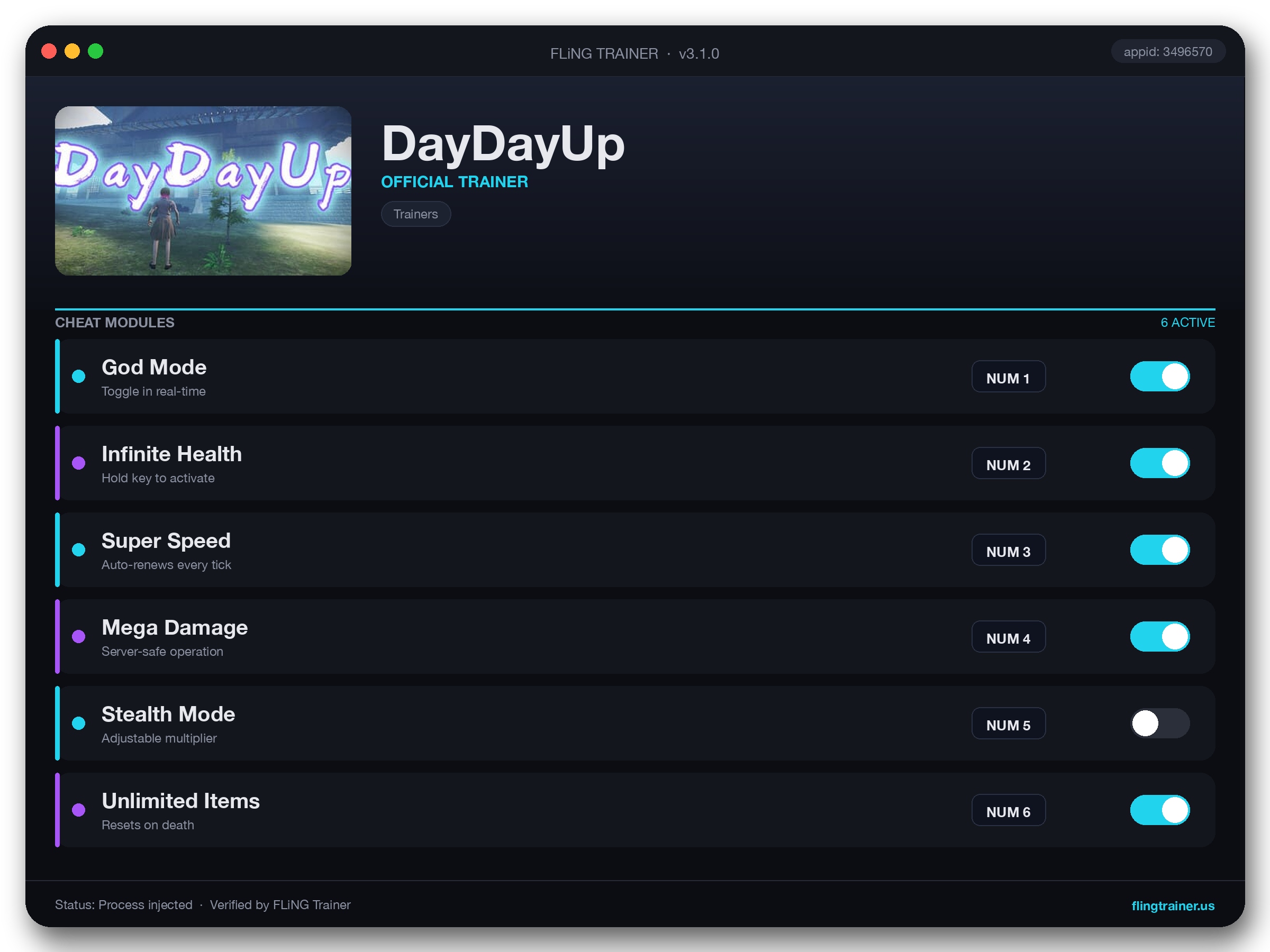 DayDayUp Trainer interface