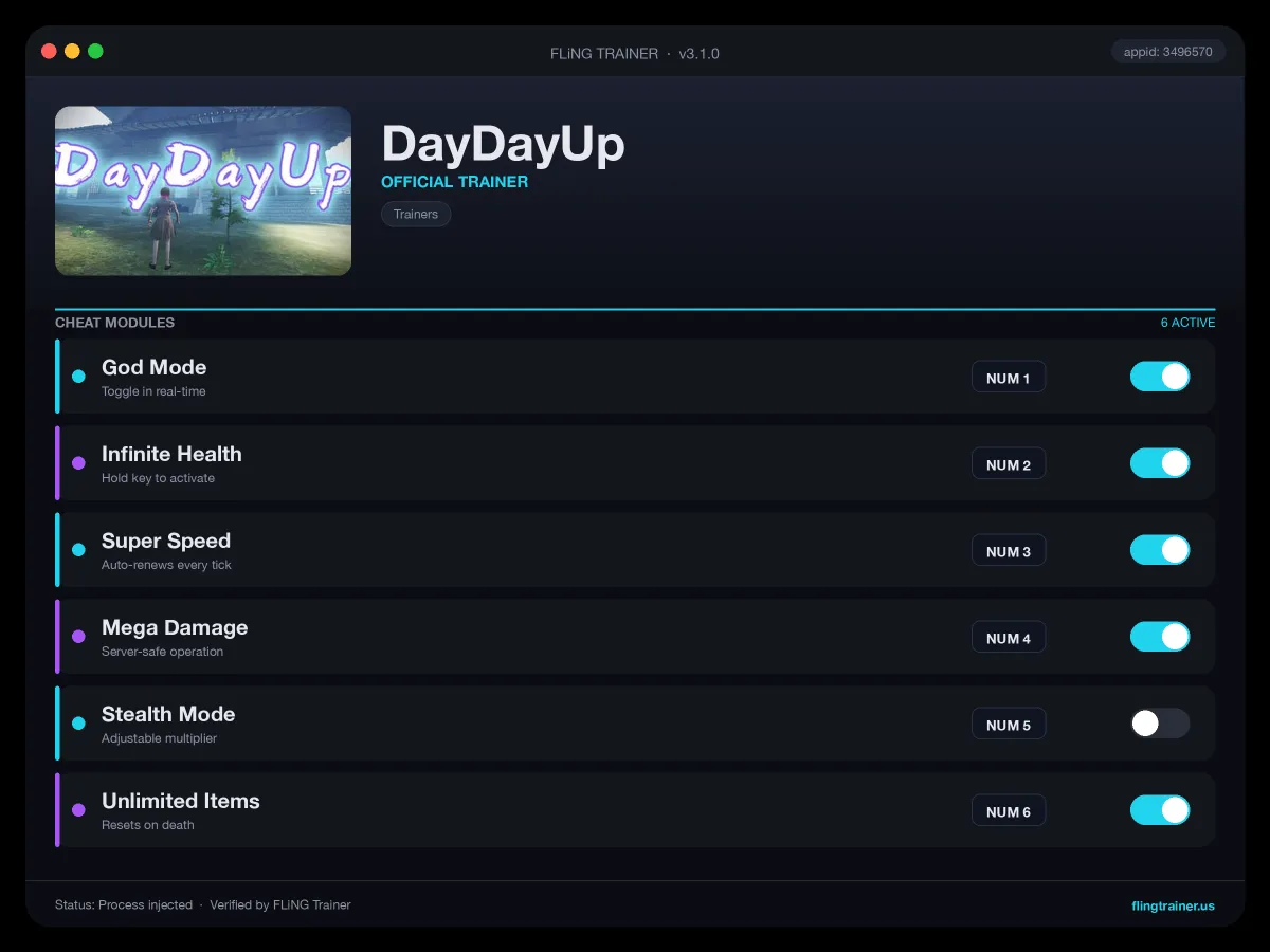 DayDayUp Trainer interface