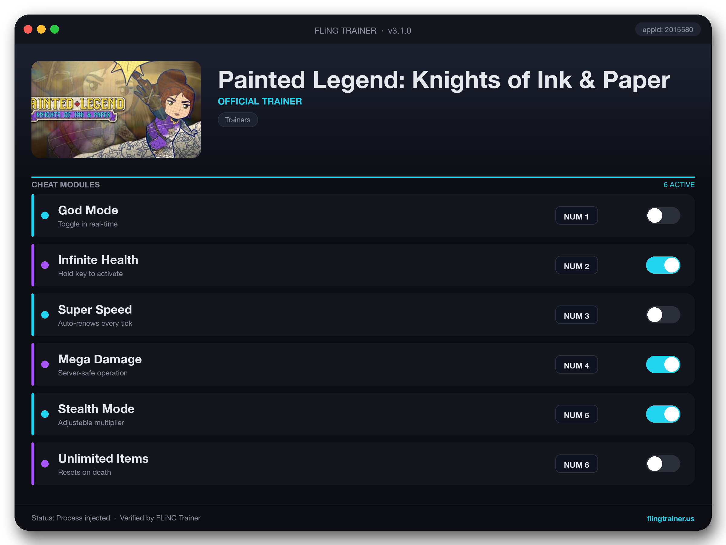 Painted Legend: Knights of Ink & Paper Trainer interface