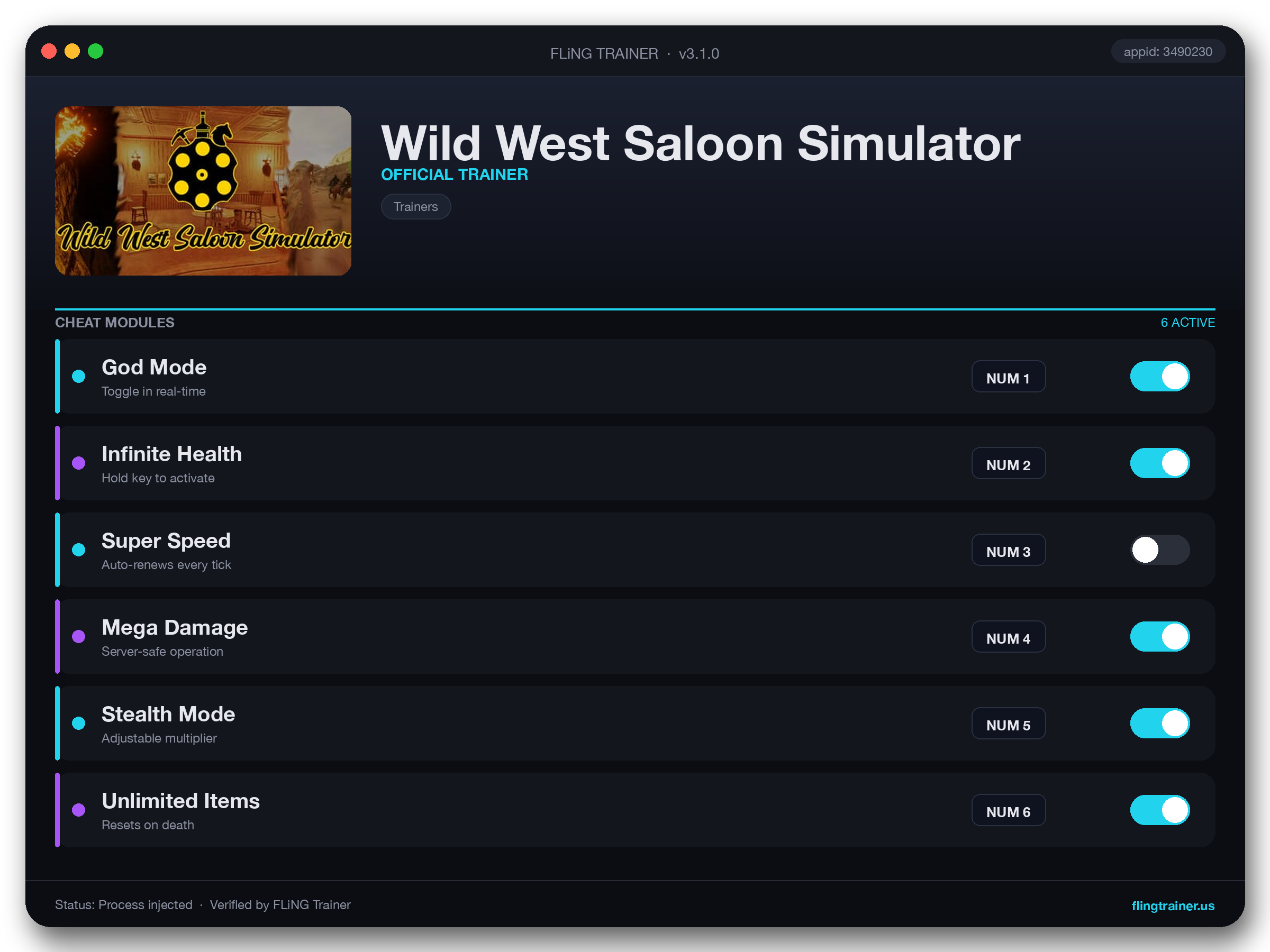 Wild West Saloon Simulator Trainer interface