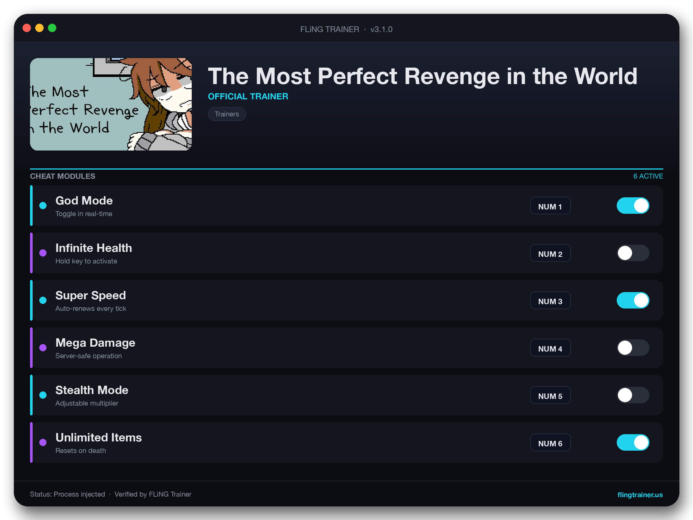 The Most Perfect Revenge in the World Trainer interface