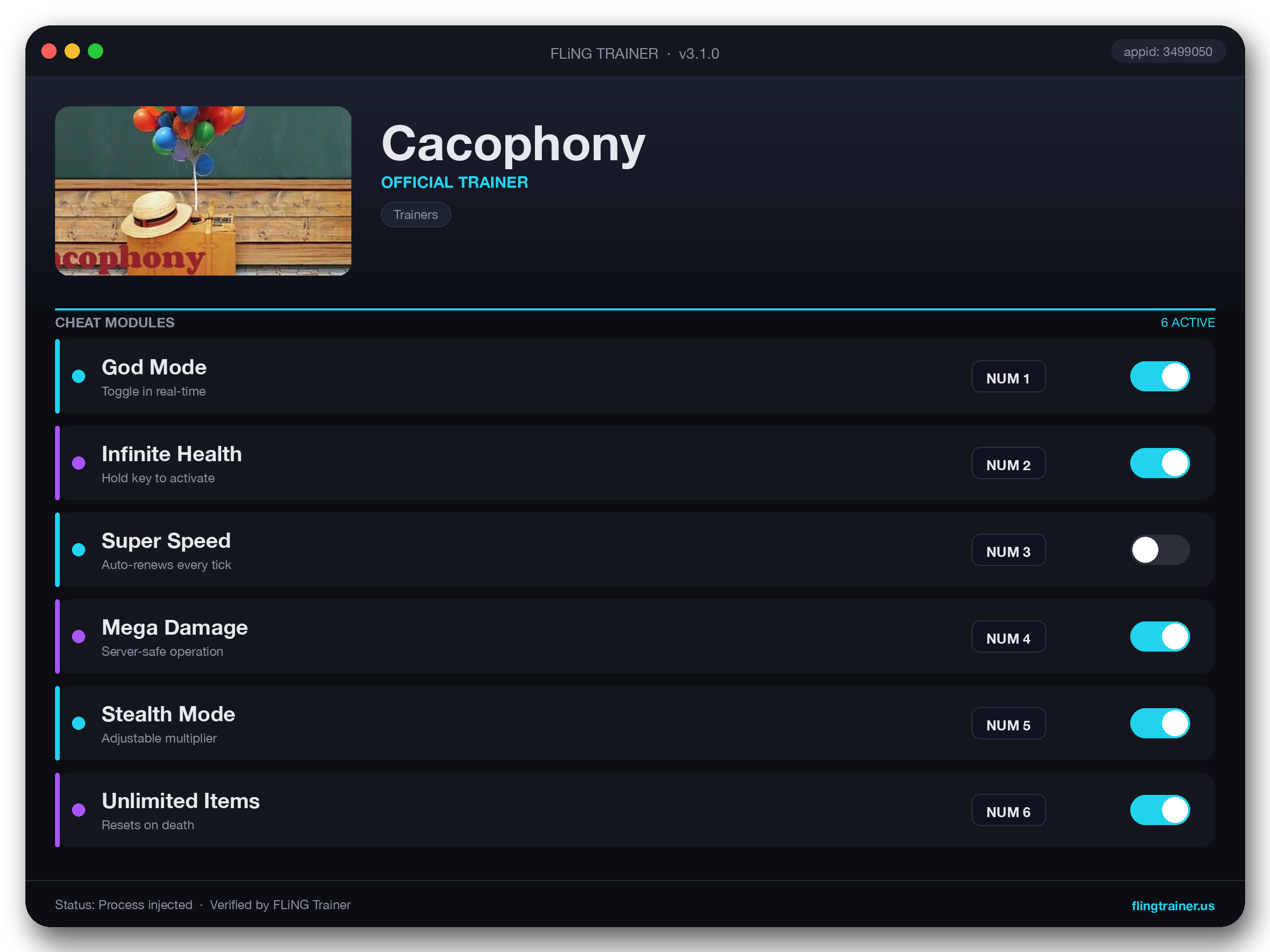 Cacophony Trainer interface