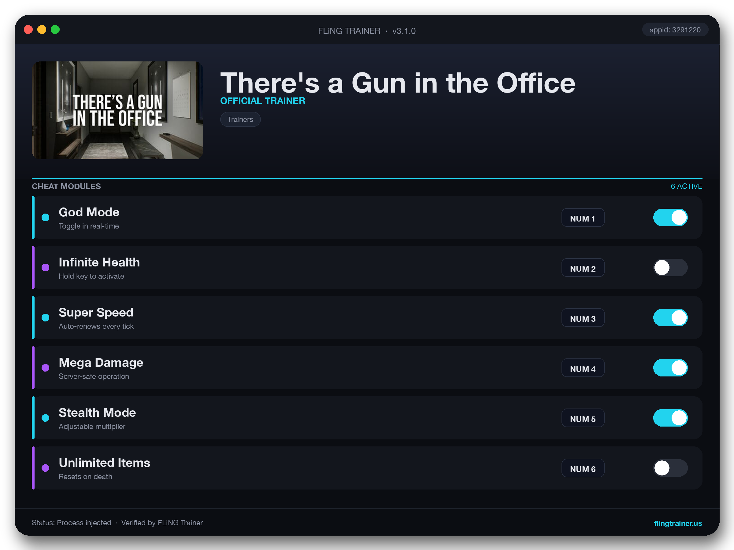 There's a Gun in the Office Trainer interface
