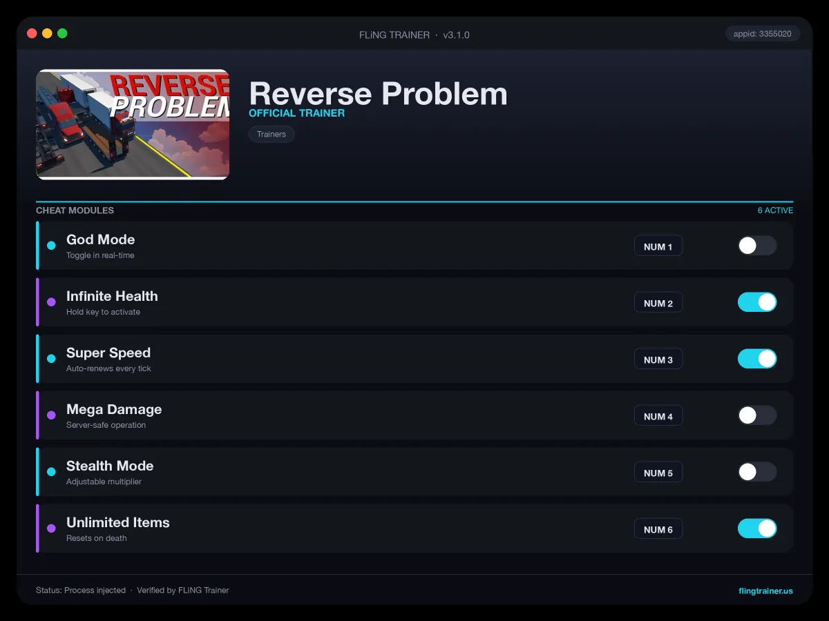 Reverse Problem Trainer interface