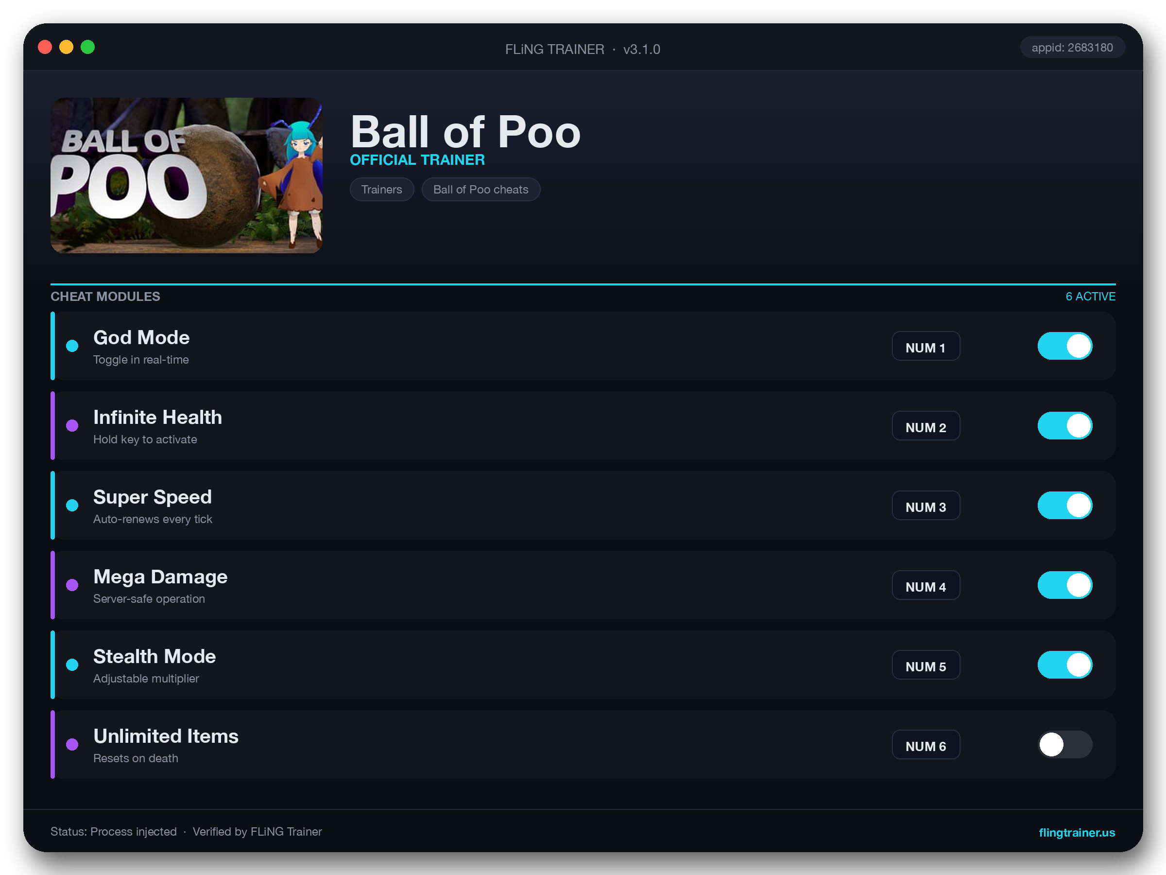 Ball of Poo Trainer interface