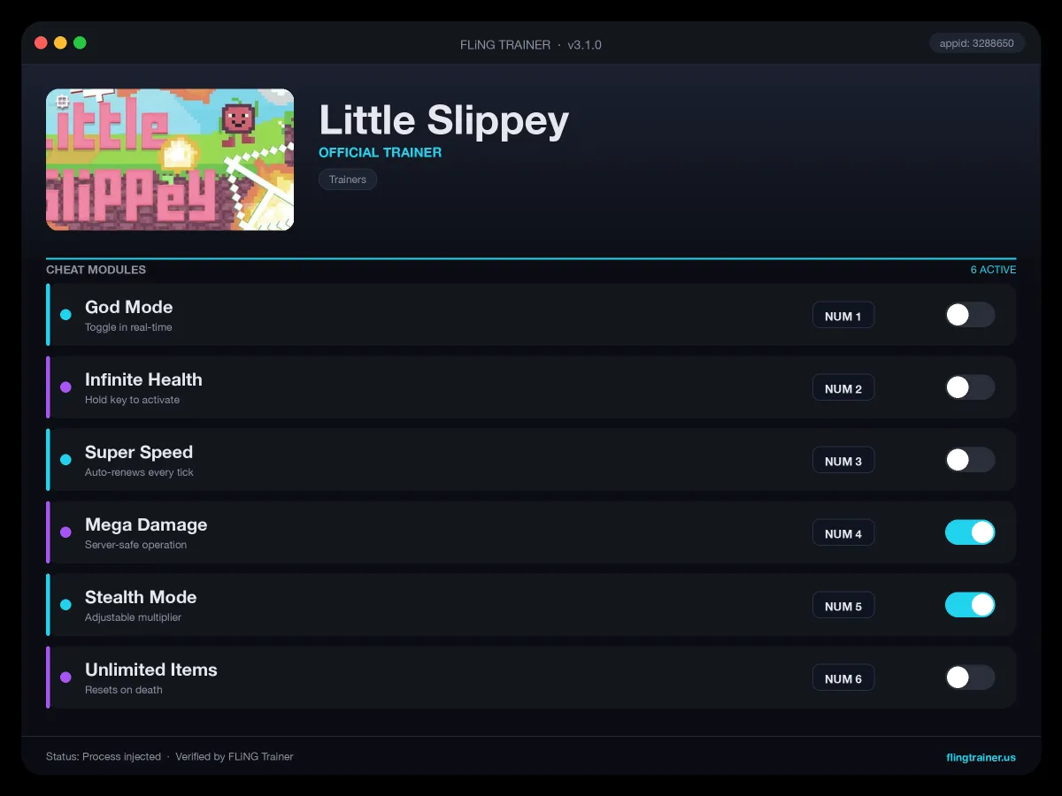 Little Slippey Trainer interface