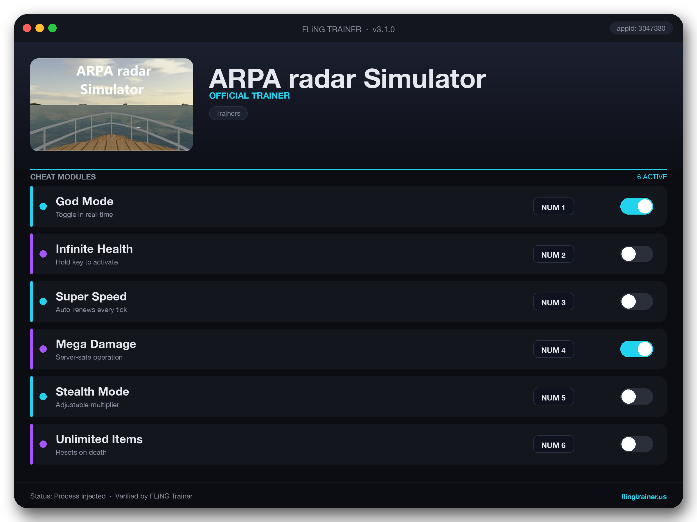 ARPA radar Simulator Trainer interface