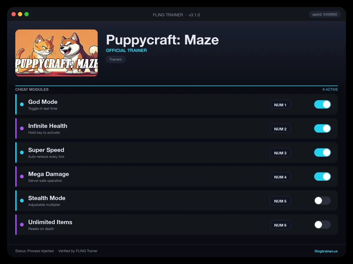 Puppycraft: Maze Trainer interface