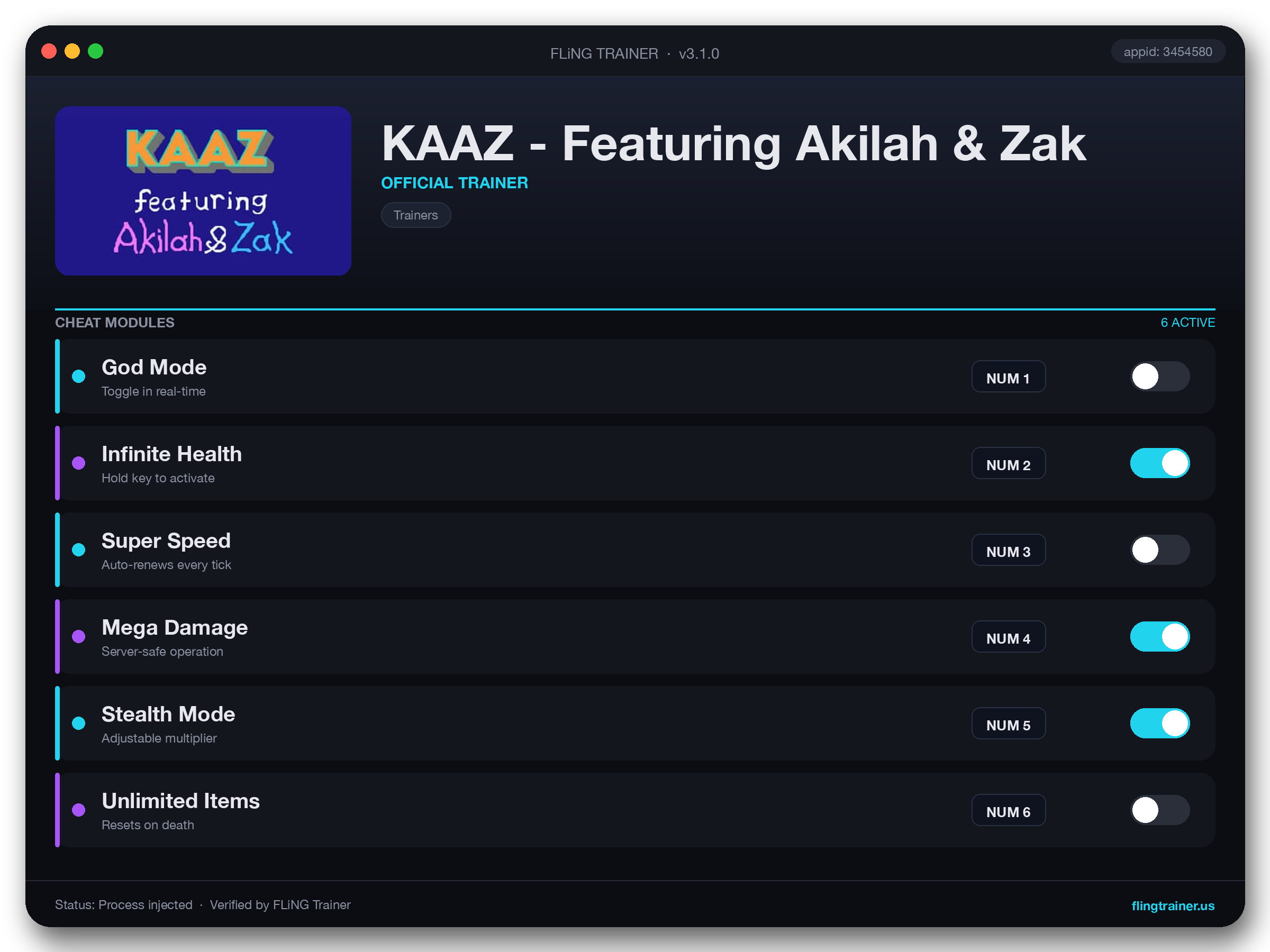 KAAZ - Featuring Akilah & Zak Trainer interface