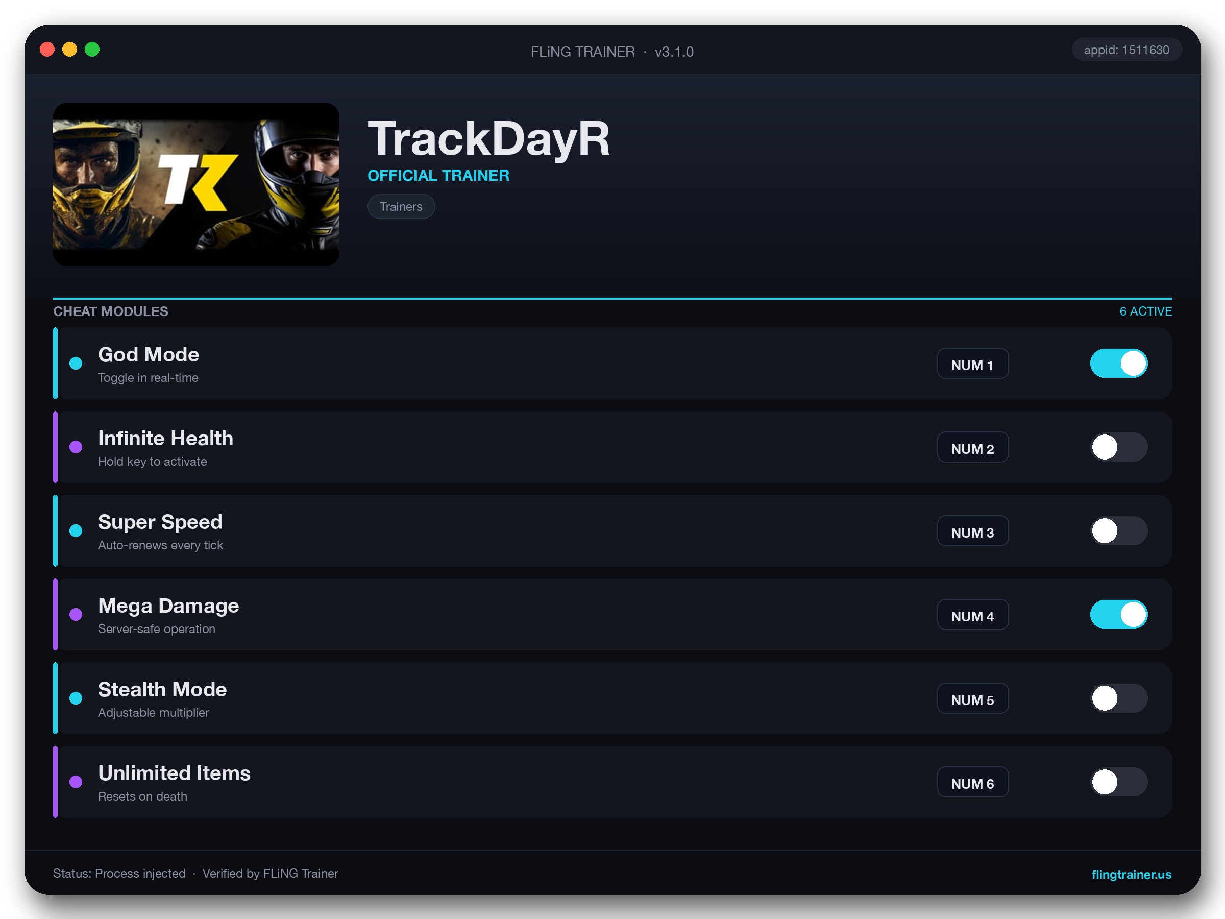 TrackDayR Trainer interface