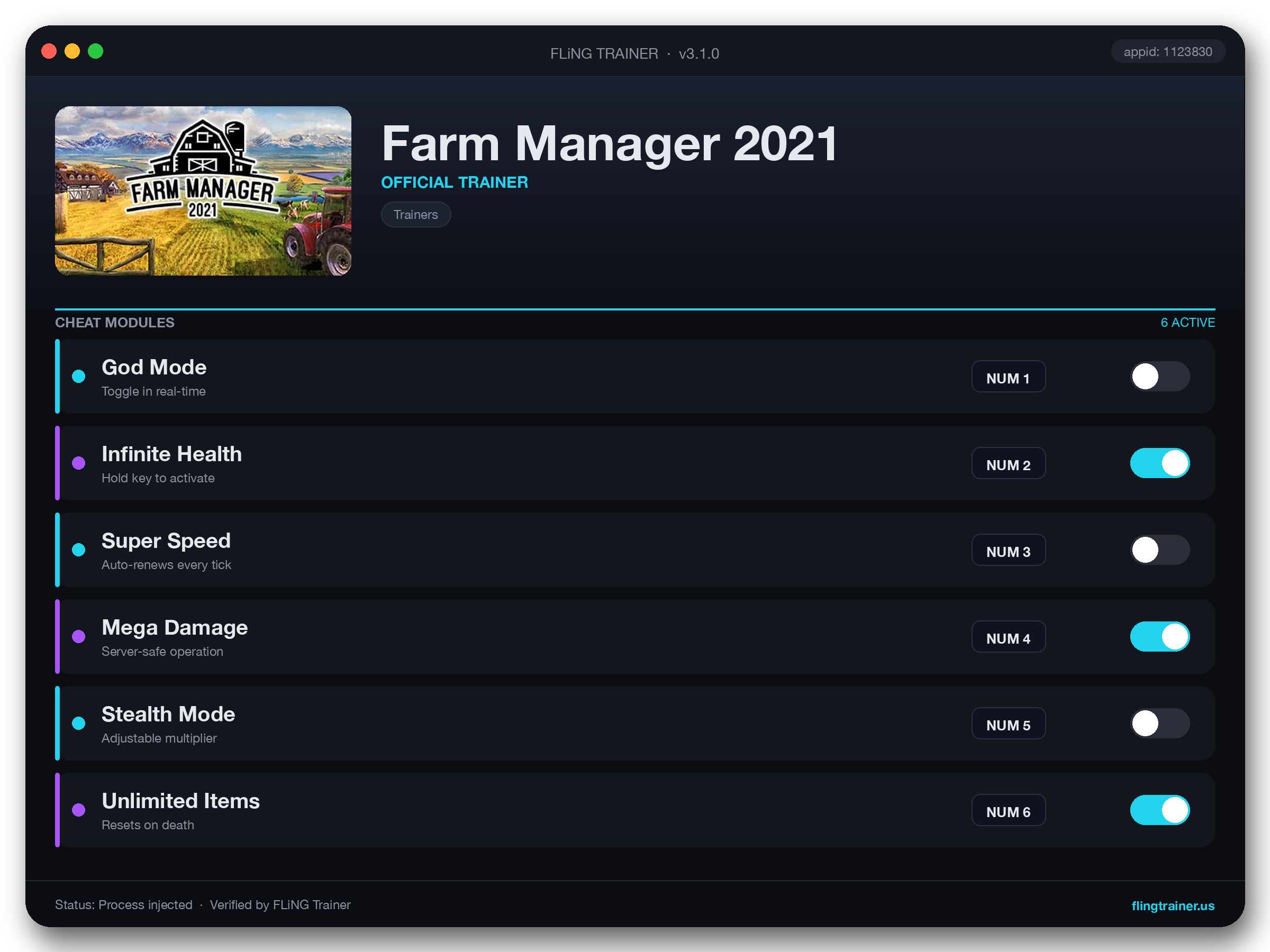Farm Manager 2021 Trainer interface