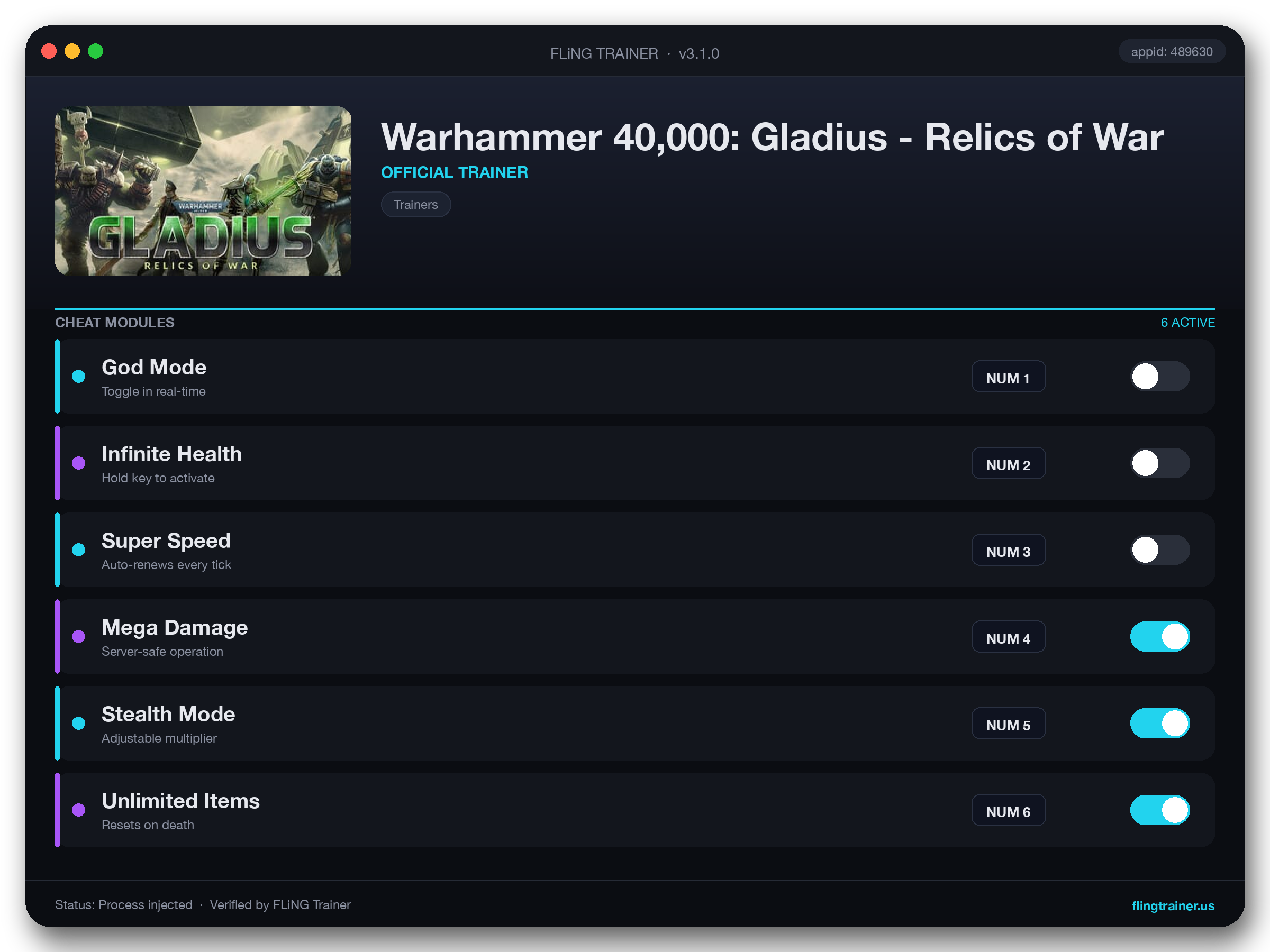 Warhammer 40,000: Gladius - Relics of War Trainer interface