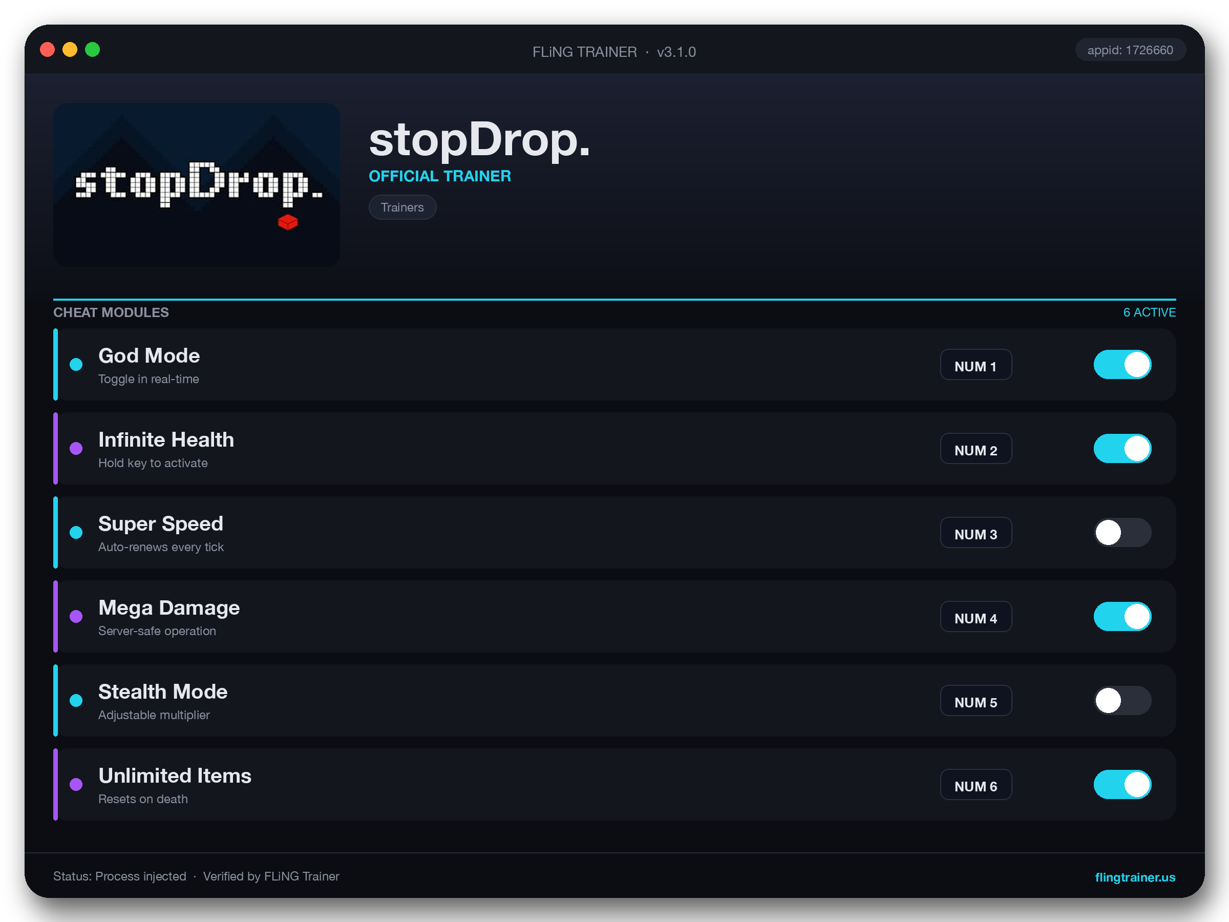 stopDrop. Trainer interface