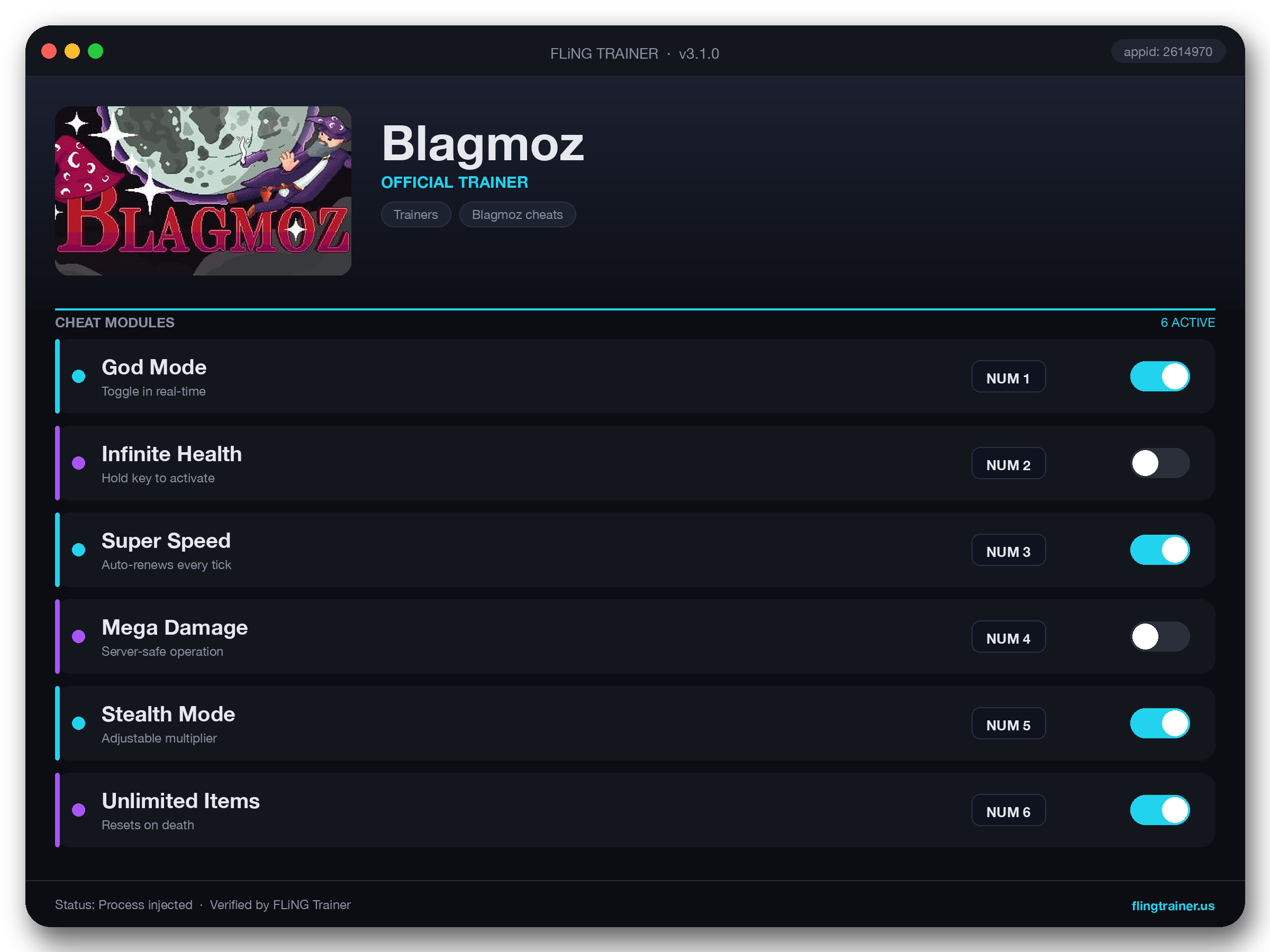 Blagmoz Trainer interface