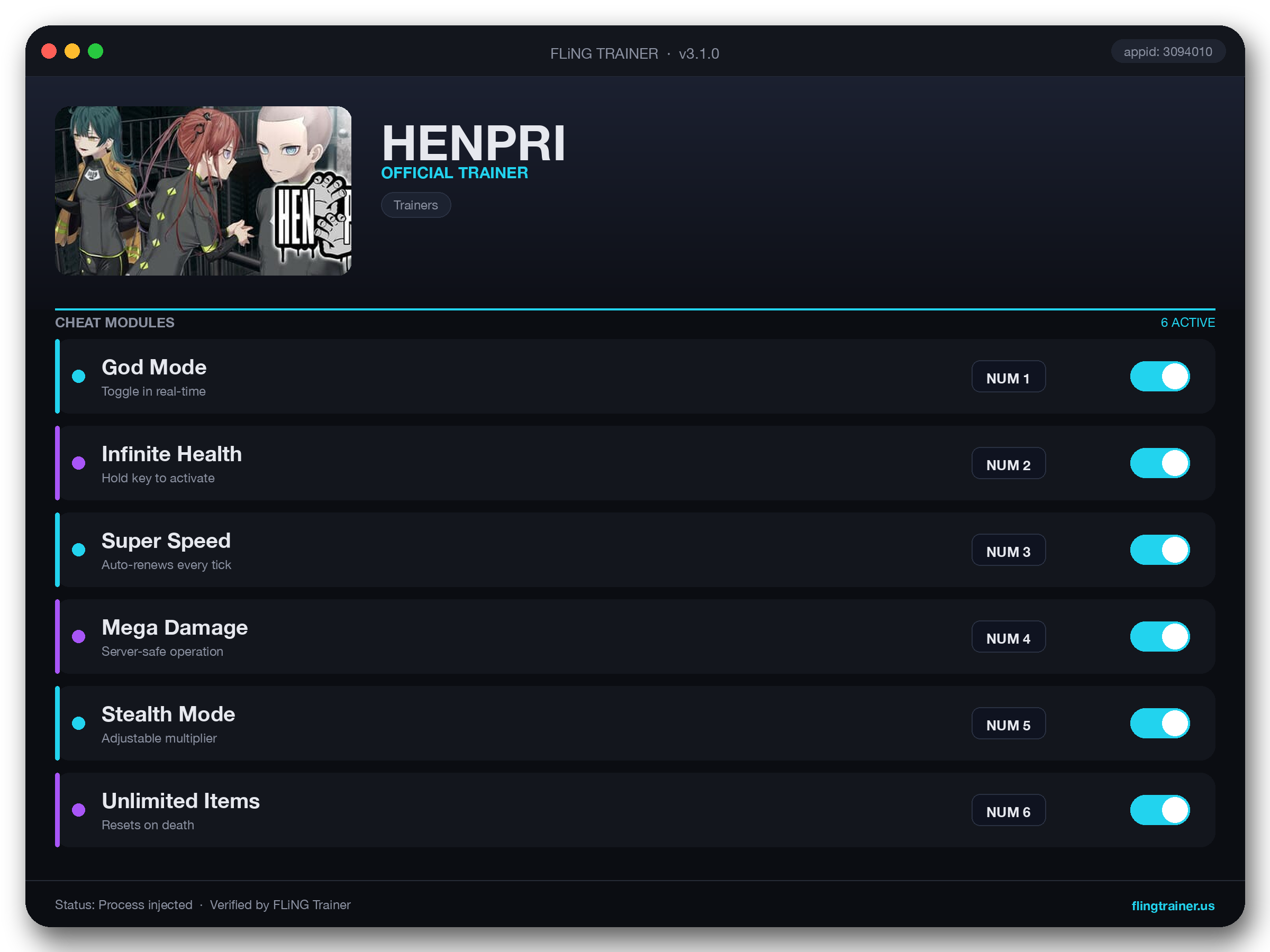 HENPRI Trainer interface