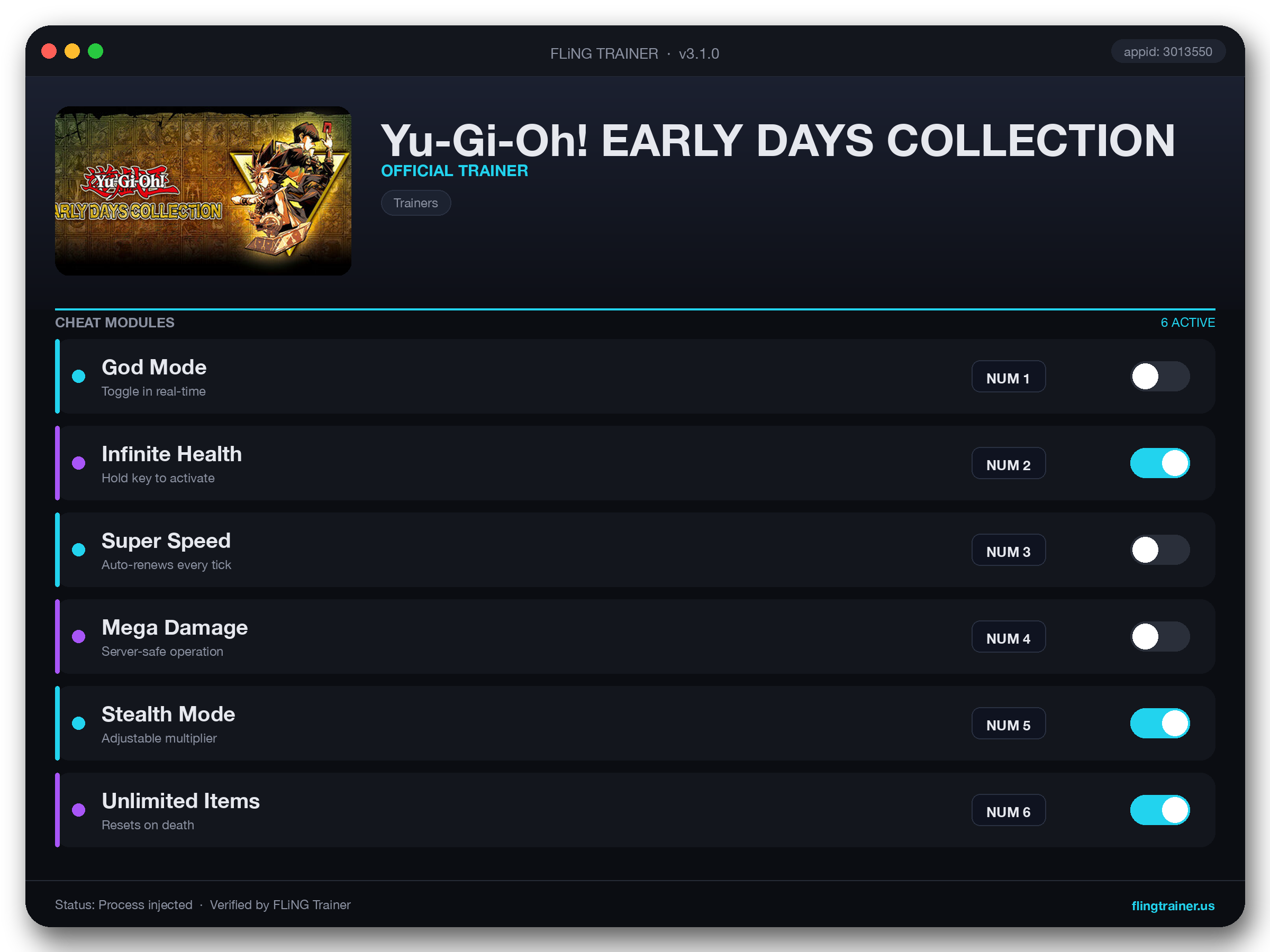 Yu-Gi-Oh! EARLY DAYS COLLECTION Trainer interface