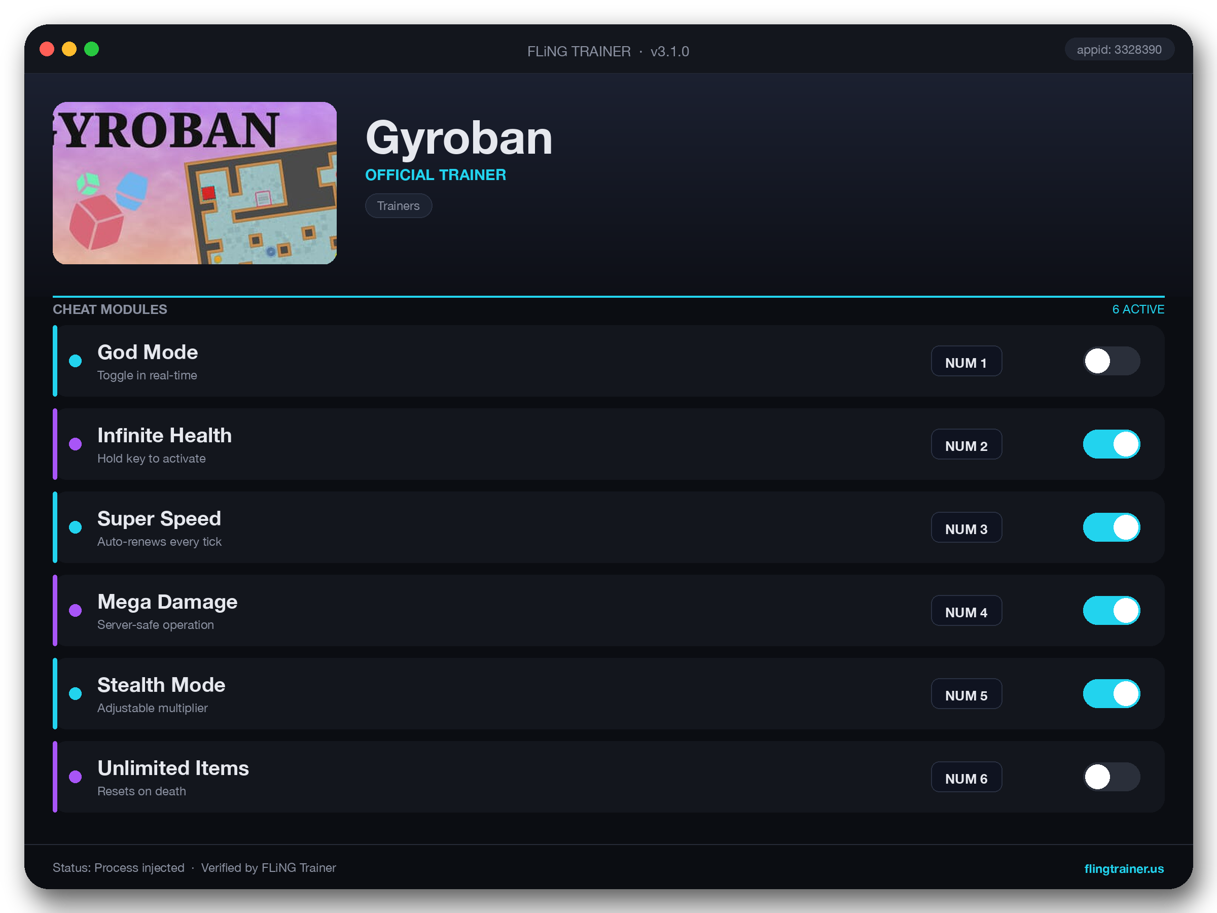 Gyroban Trainer interface