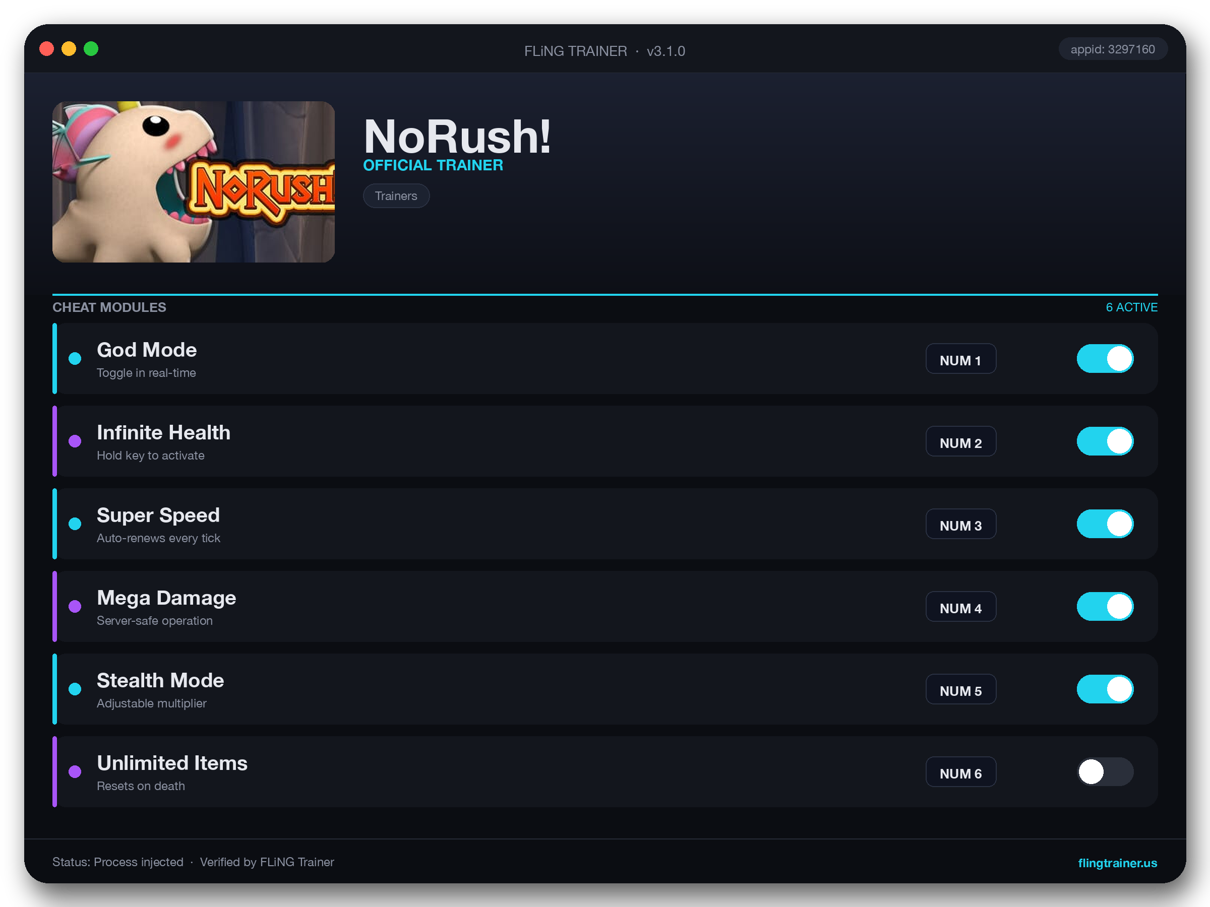 NoRush! Trainer interface