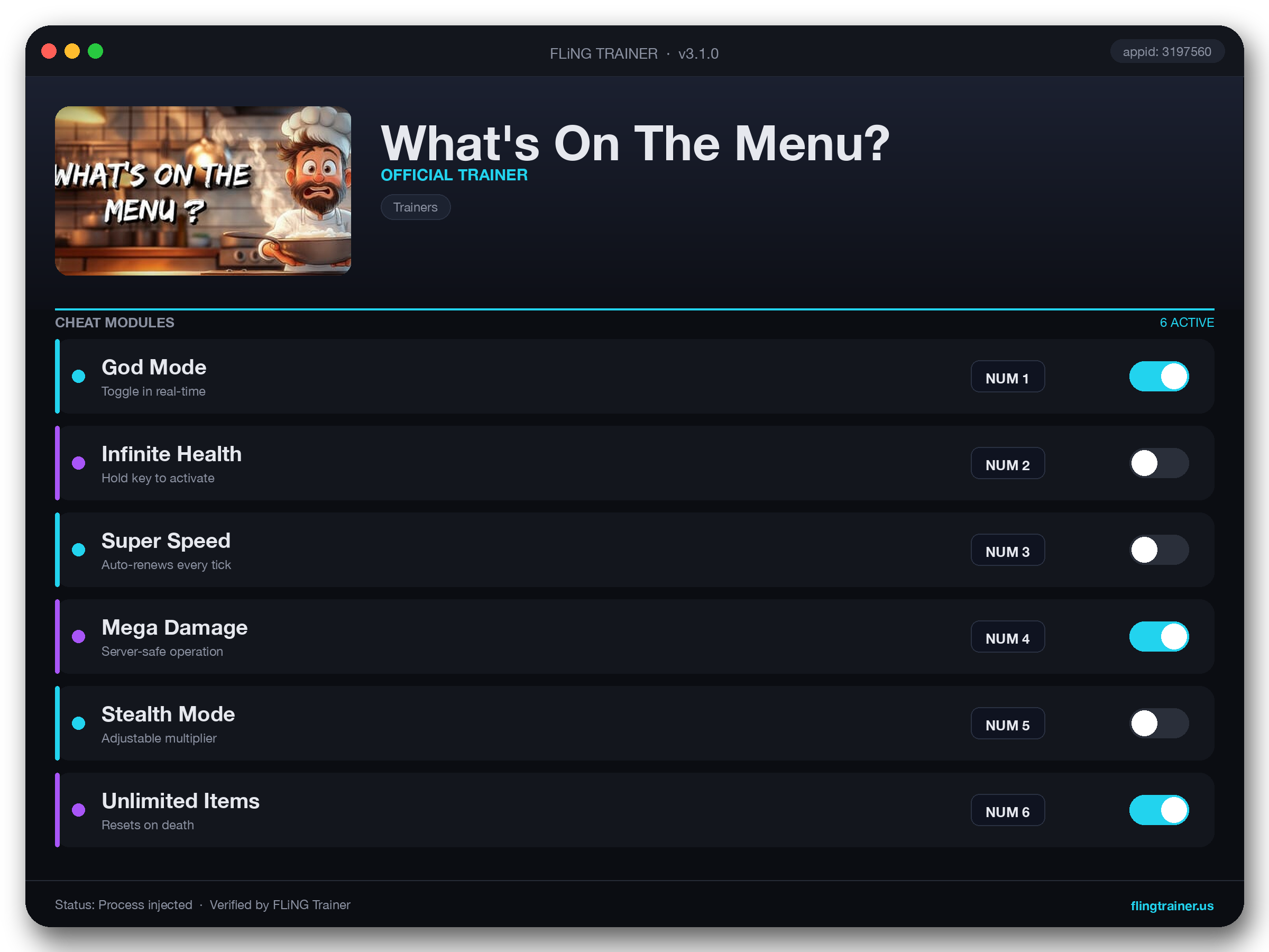 What's On The Menu? Trainer interface