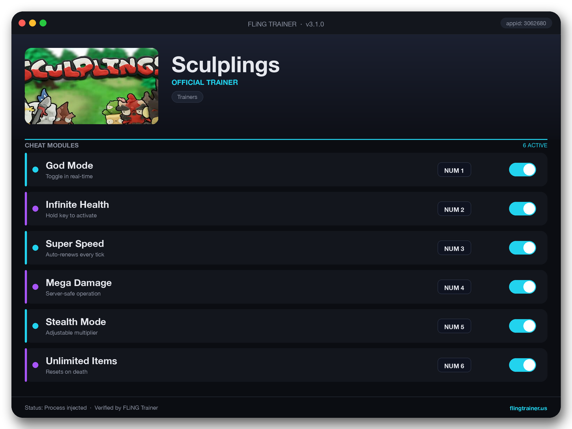 Sculplings Trainer interface