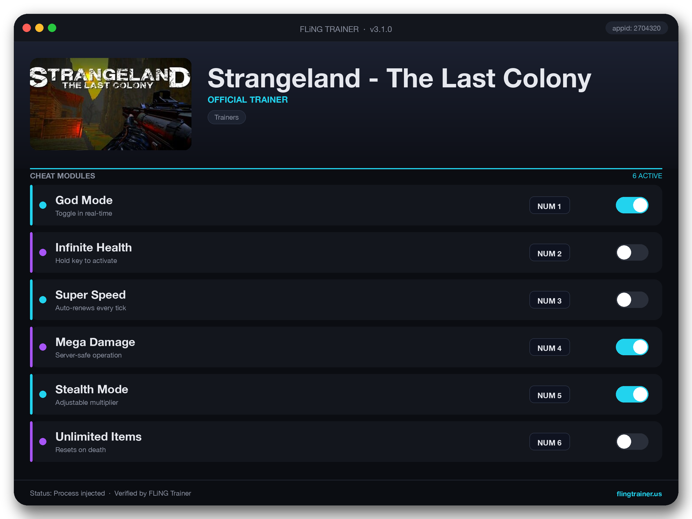 Strangeland - The Last Colony Trainer interface