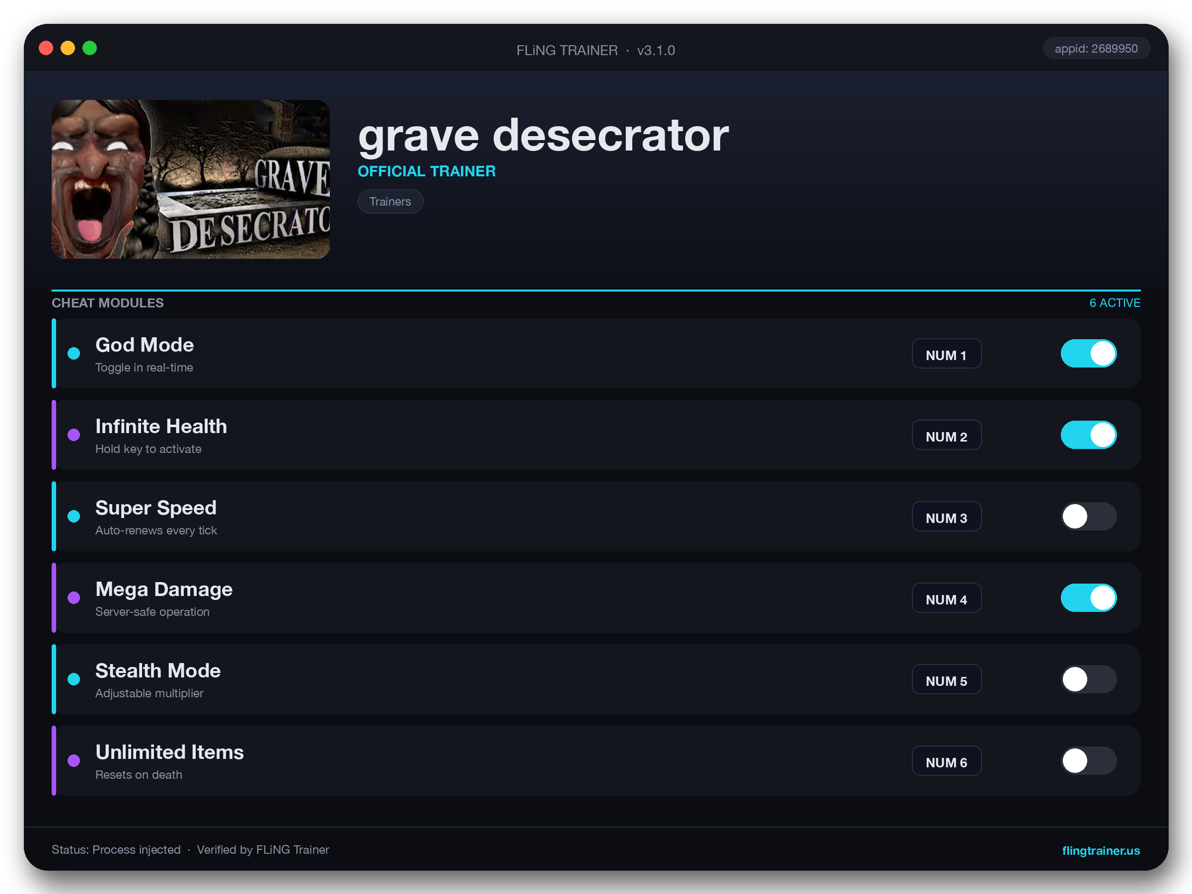 grave desecrator Trainer interface