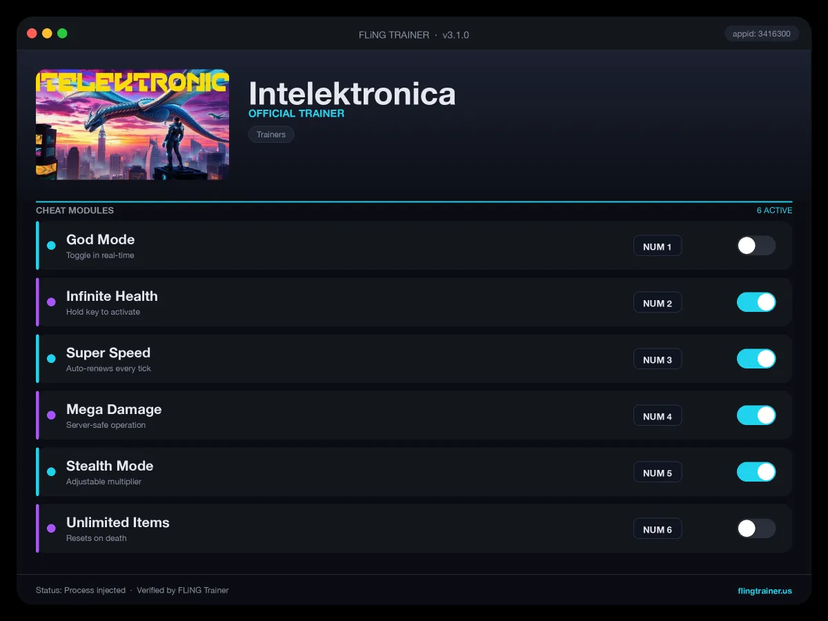 Intelektronica Trainer interface