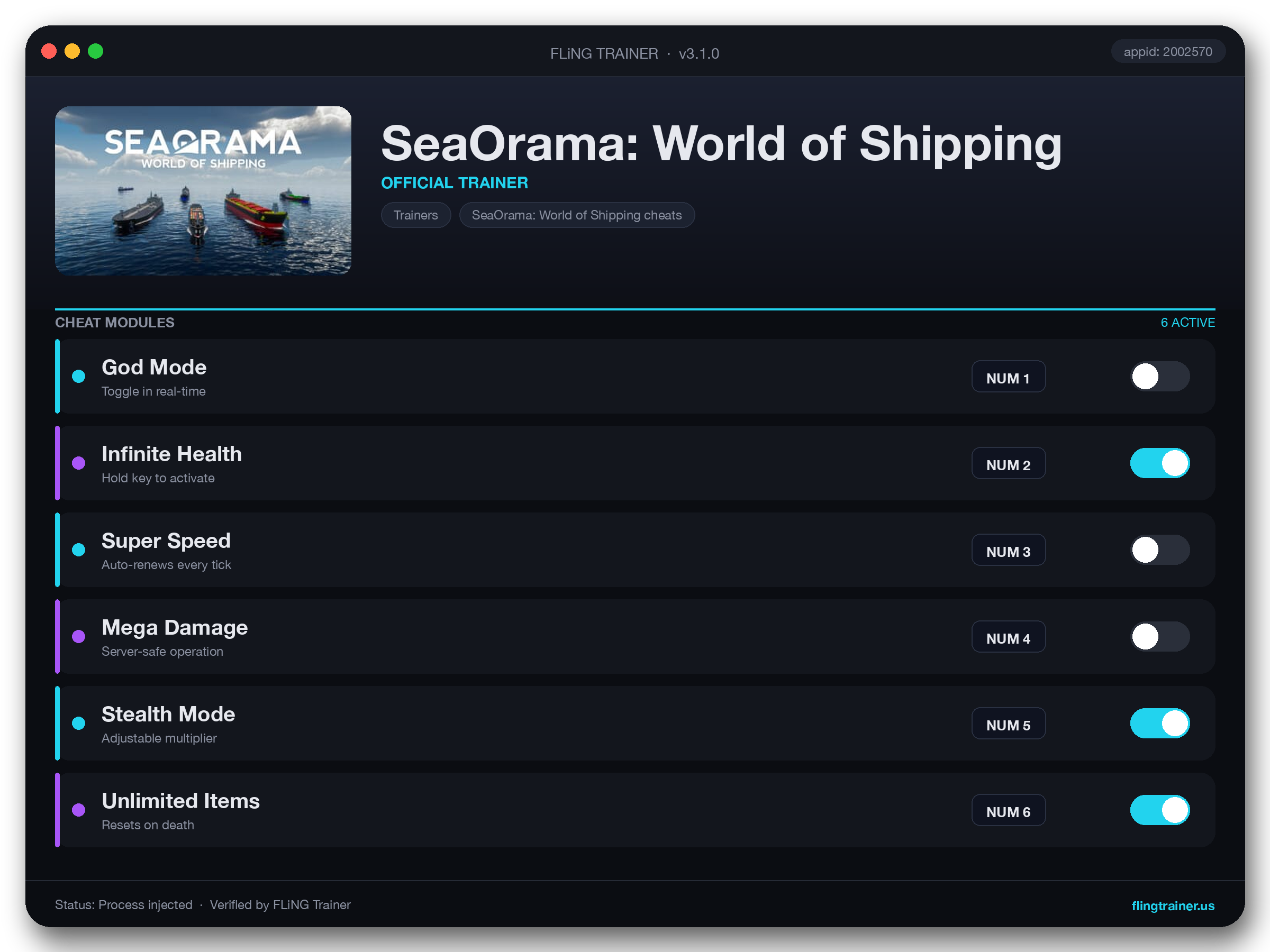 SeaOrama: World of Shipping Trainer interface