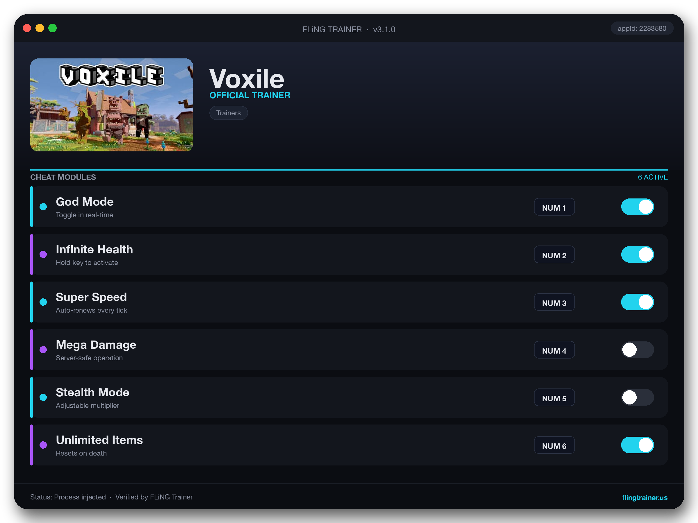 Voxile Trainer interface