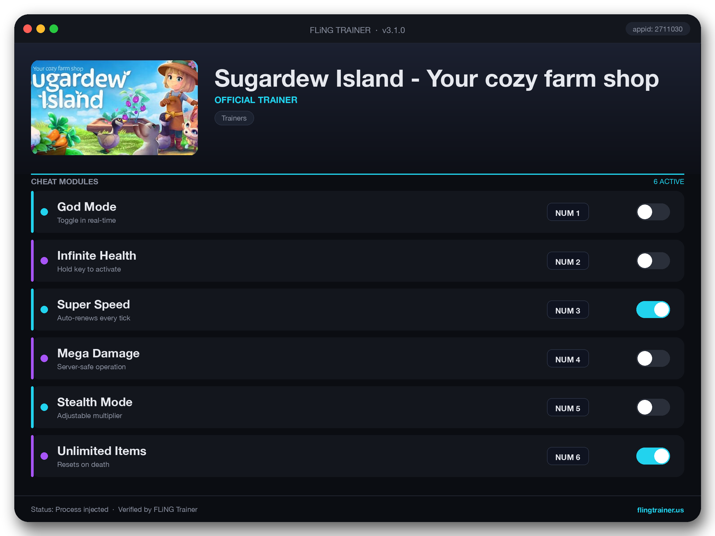 Sugardew Island - Your cozy farm shop Trainer interface