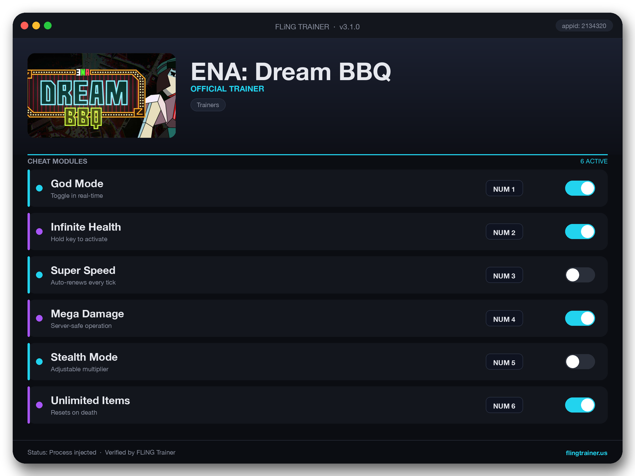 ENA: Dream BBQ Trainer interface