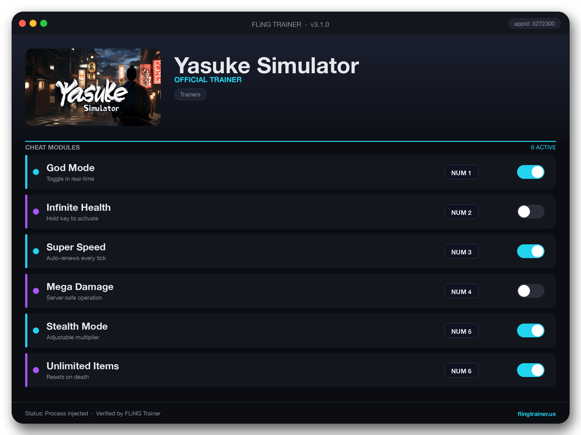 Yasuke Simulator Trainer interface