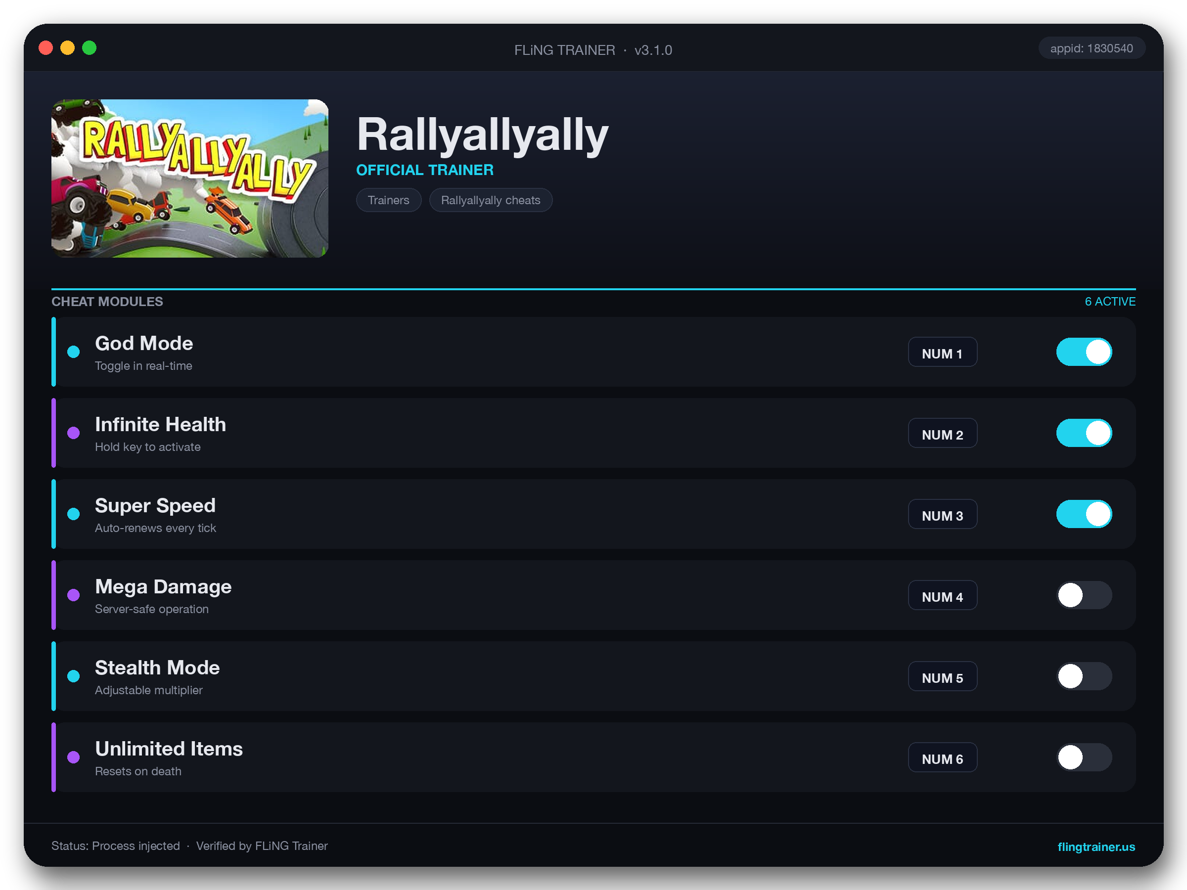 Rallyallyally Trainer interface