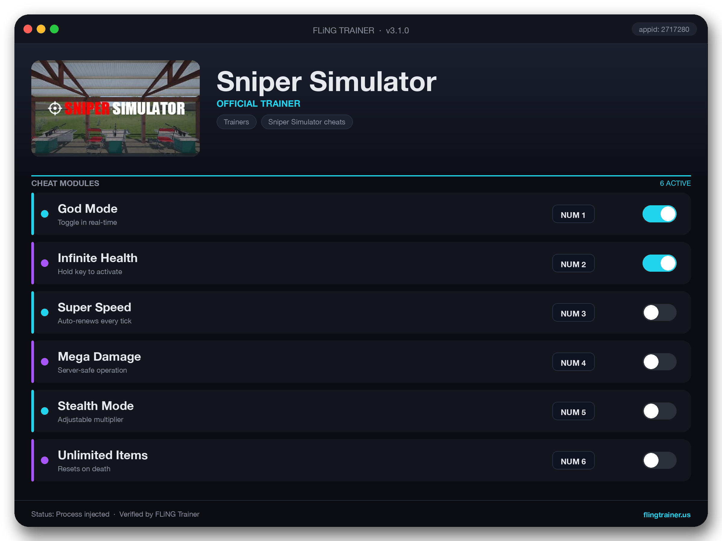 Sniper Simulator Trainer interface