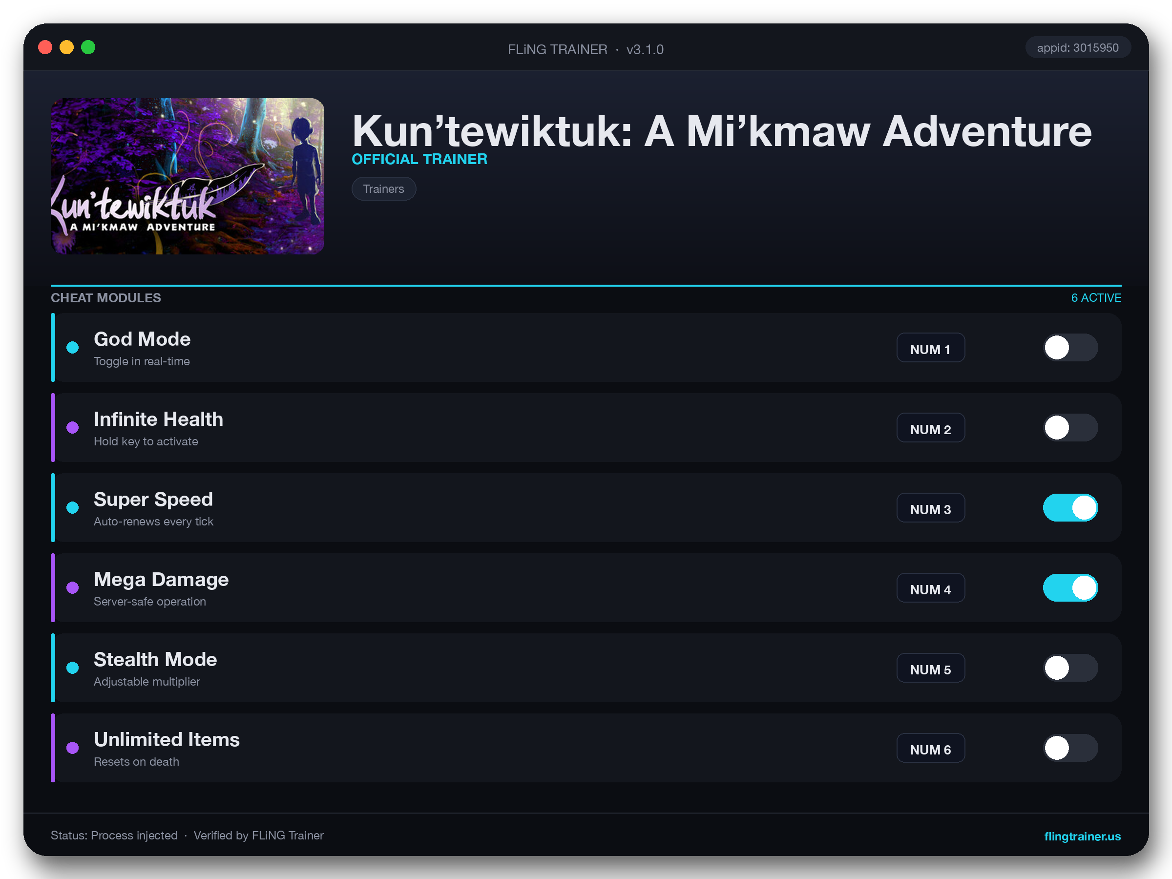 Kun’tewiktuk: A Mi’kmaw Adventure Trainer interface