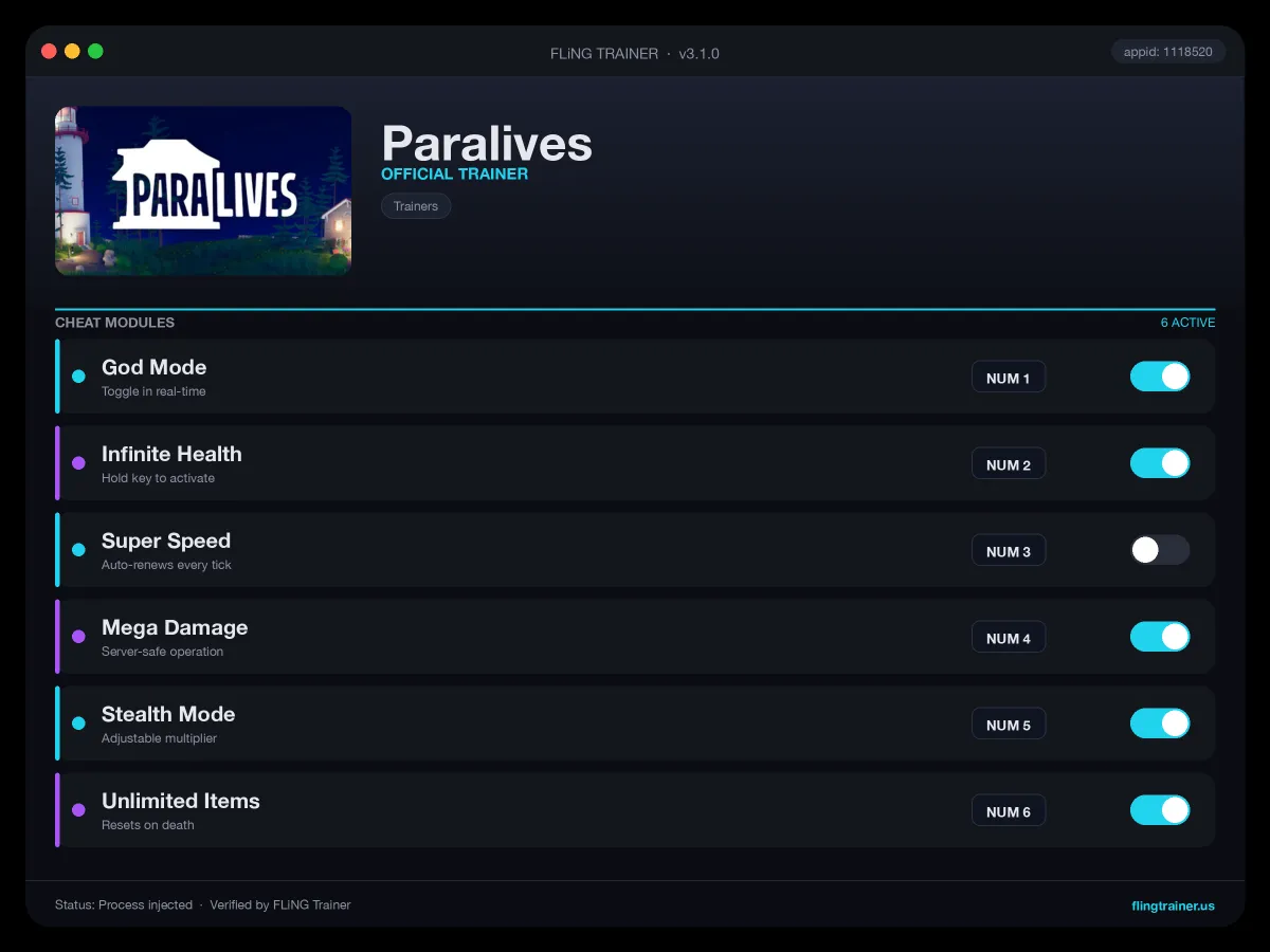 Paralives Trainer interface