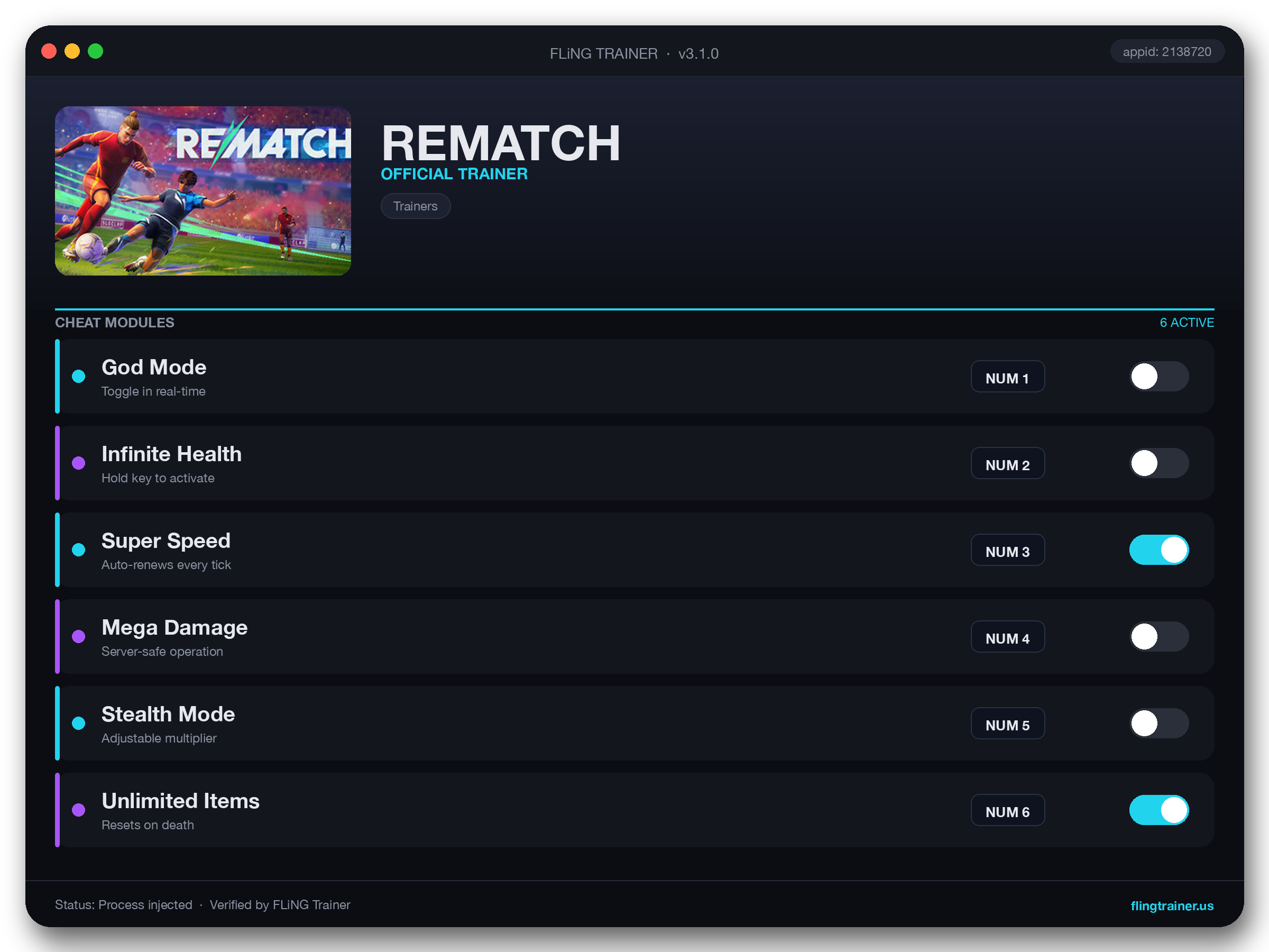 REMATCH Trainer interface