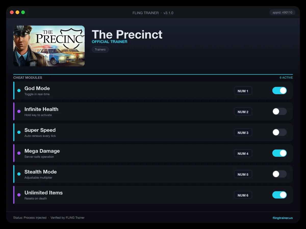 The Precinct Trainer interface