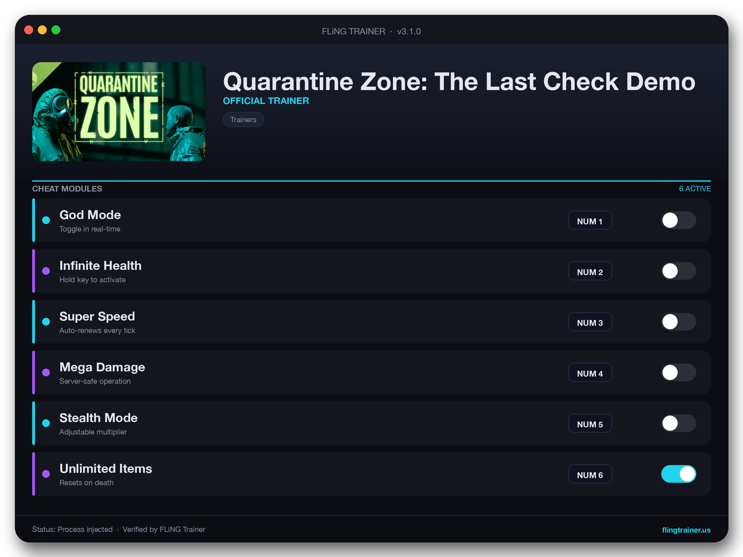 Quarantine Zone: The Last Check Demo Trainer interface
