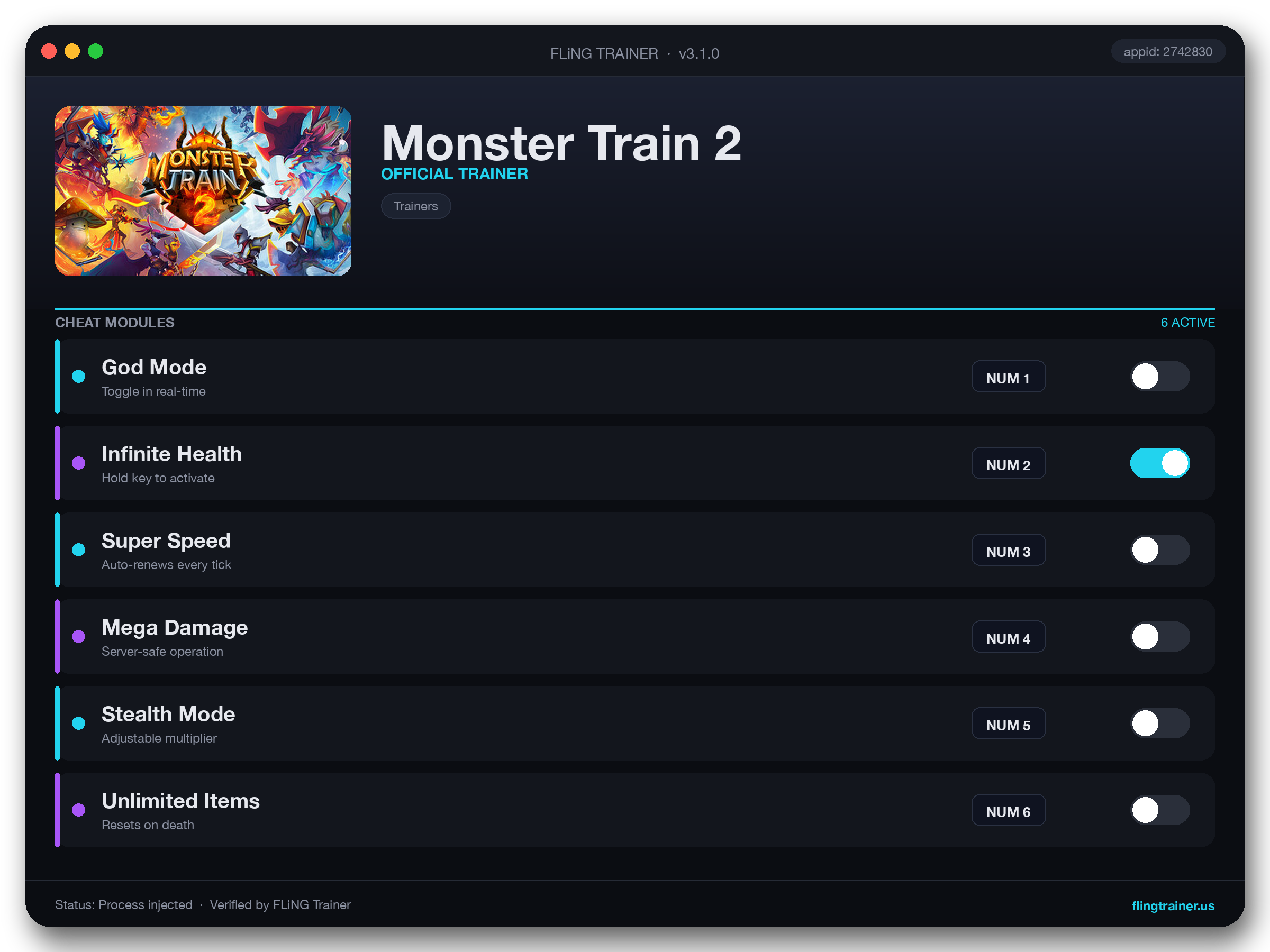 Monster Train 2 Trainer interface