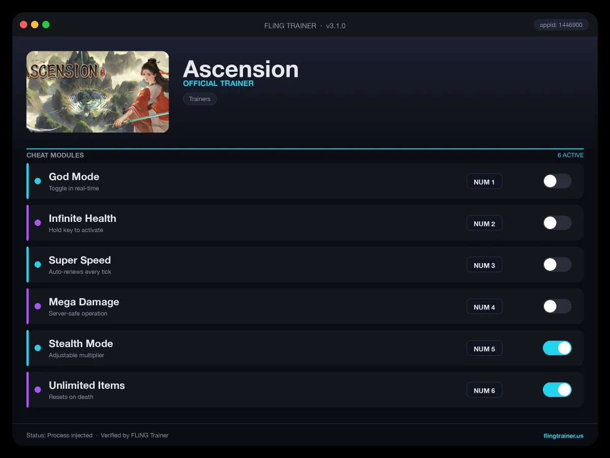 Ascension Trainer interface