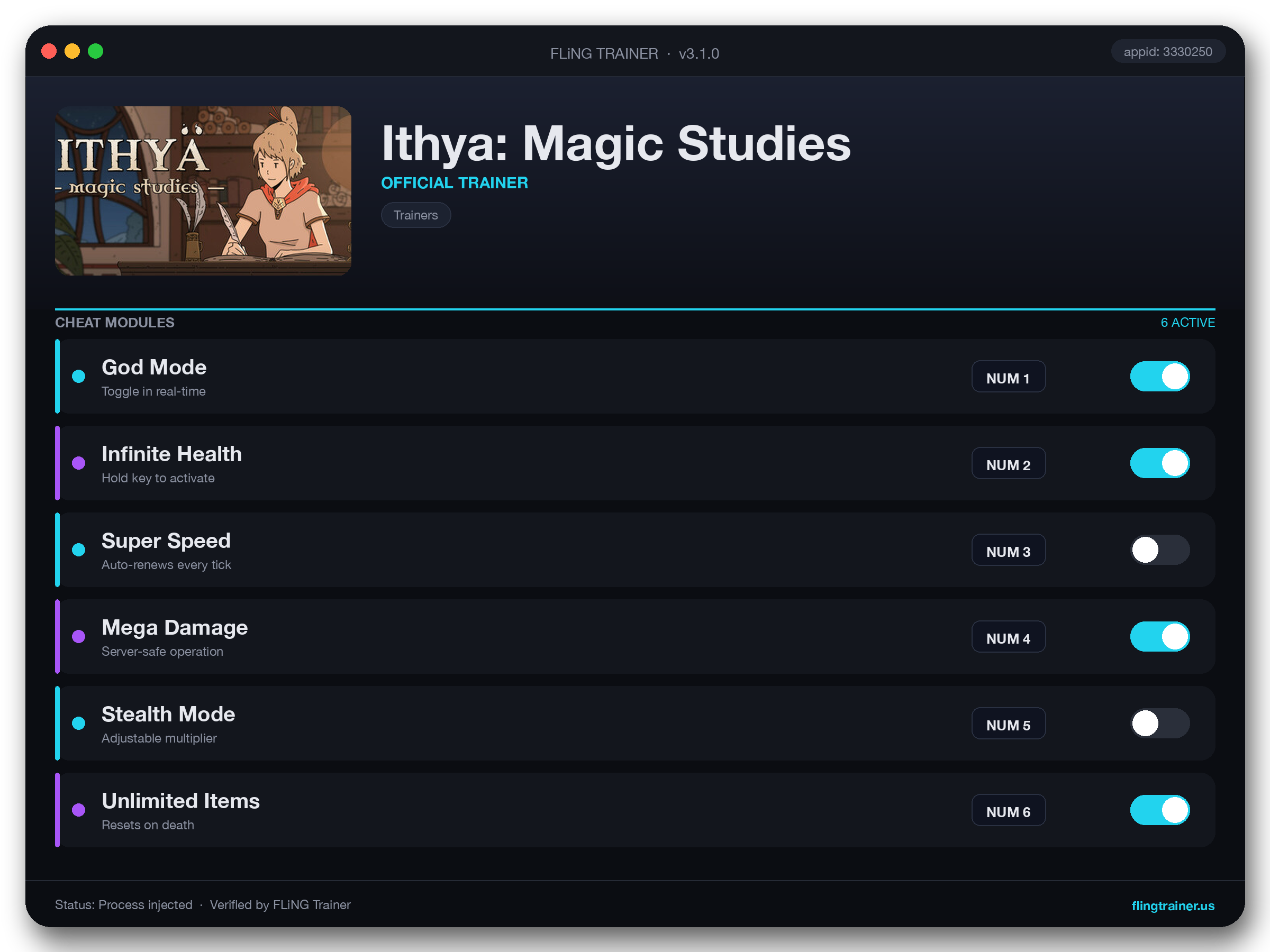 Ithya: Magic Studies Trainer interface