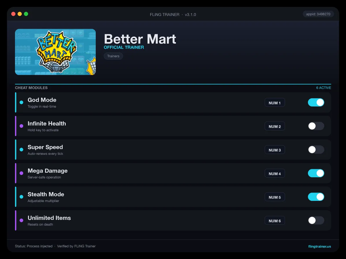 Better Mart Trainer interface